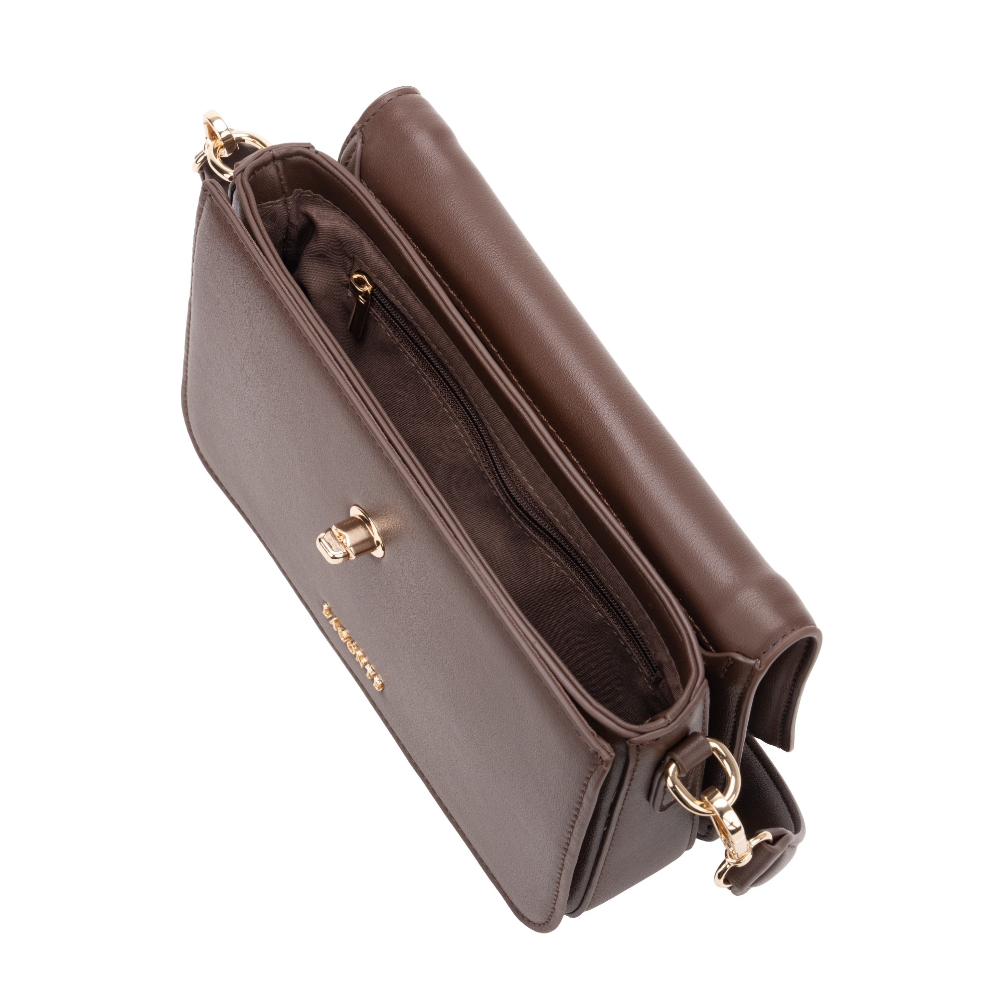 LA CONTE Rankinė per petį moterims, Ruda, Crossbody 3