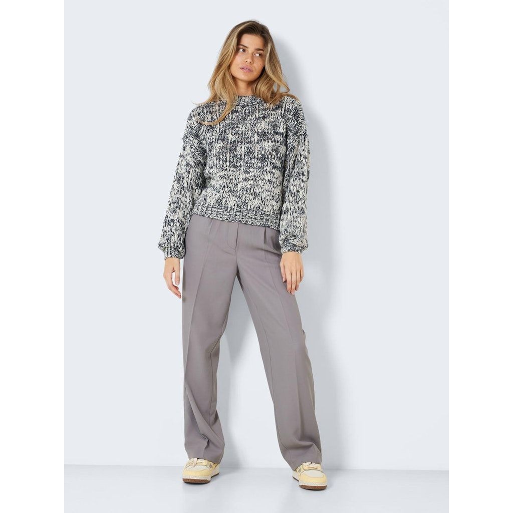 NOISY MAY Megztinis moterims, Mėlyna, NMSPECKLE L/S O-NECK 3