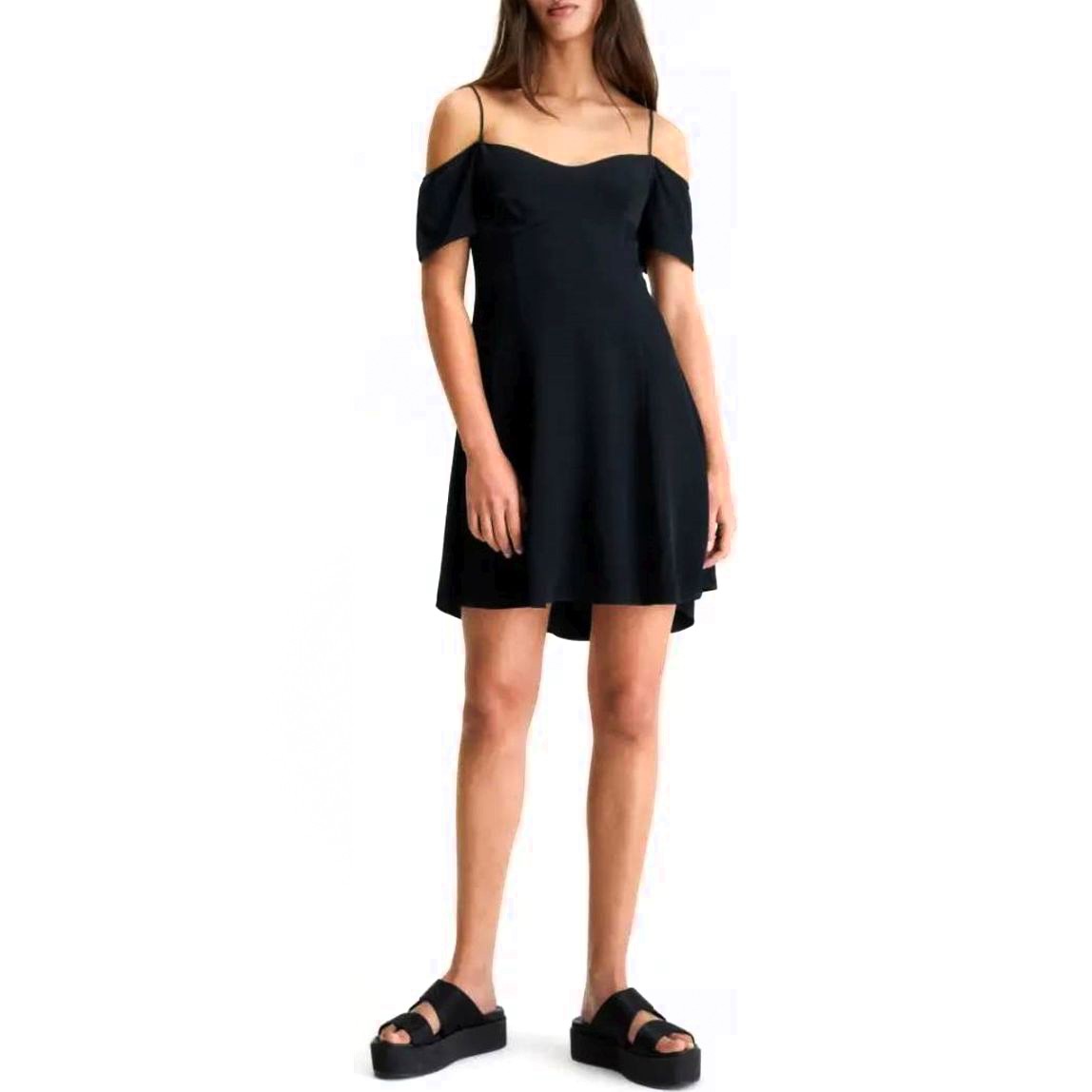 CALVIN KLEIN JEANS Mini suknelė moterims, Juoda, Flare dress 2