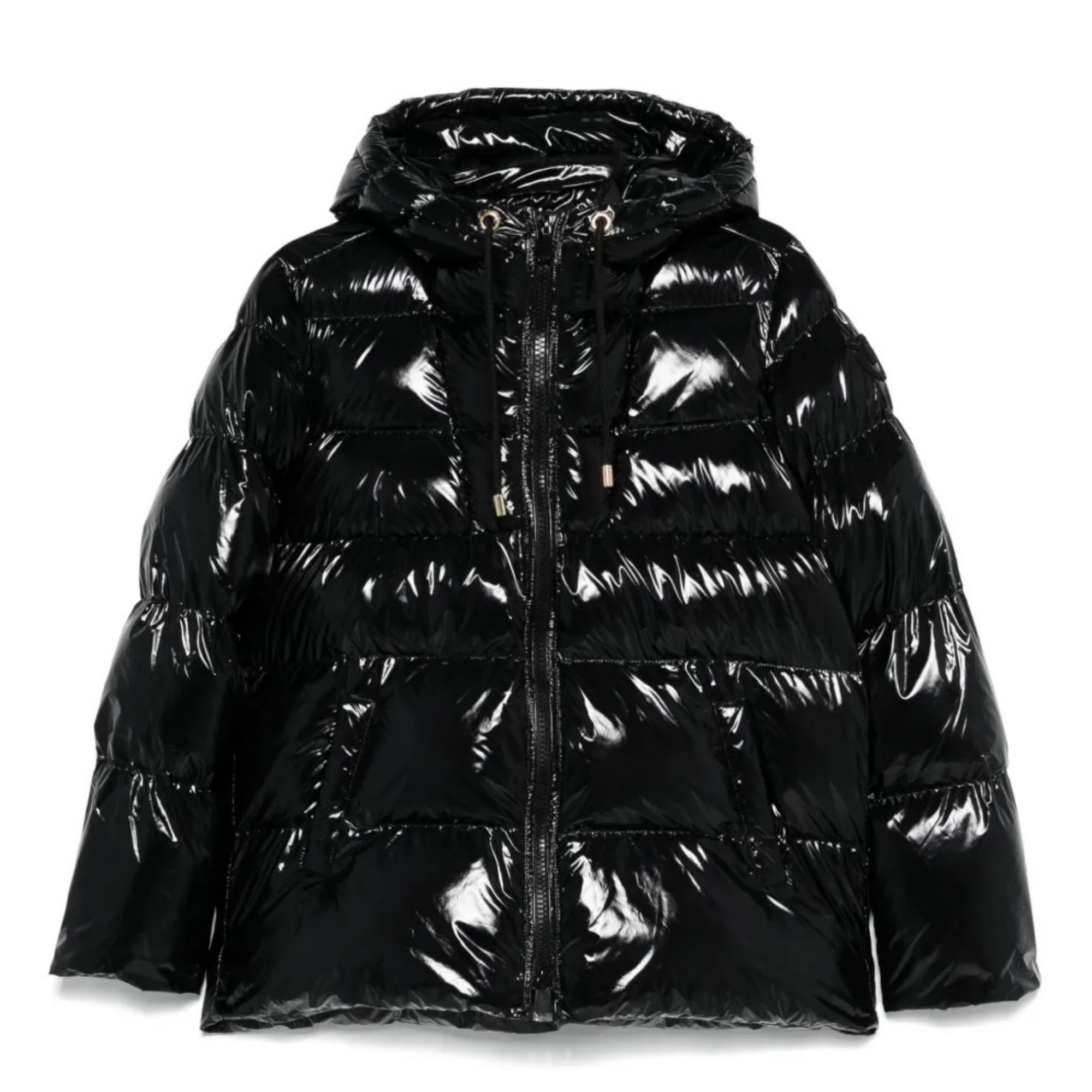 PINKO Pūkinė striukė moterims, Juoda, Eleodoro caban 1