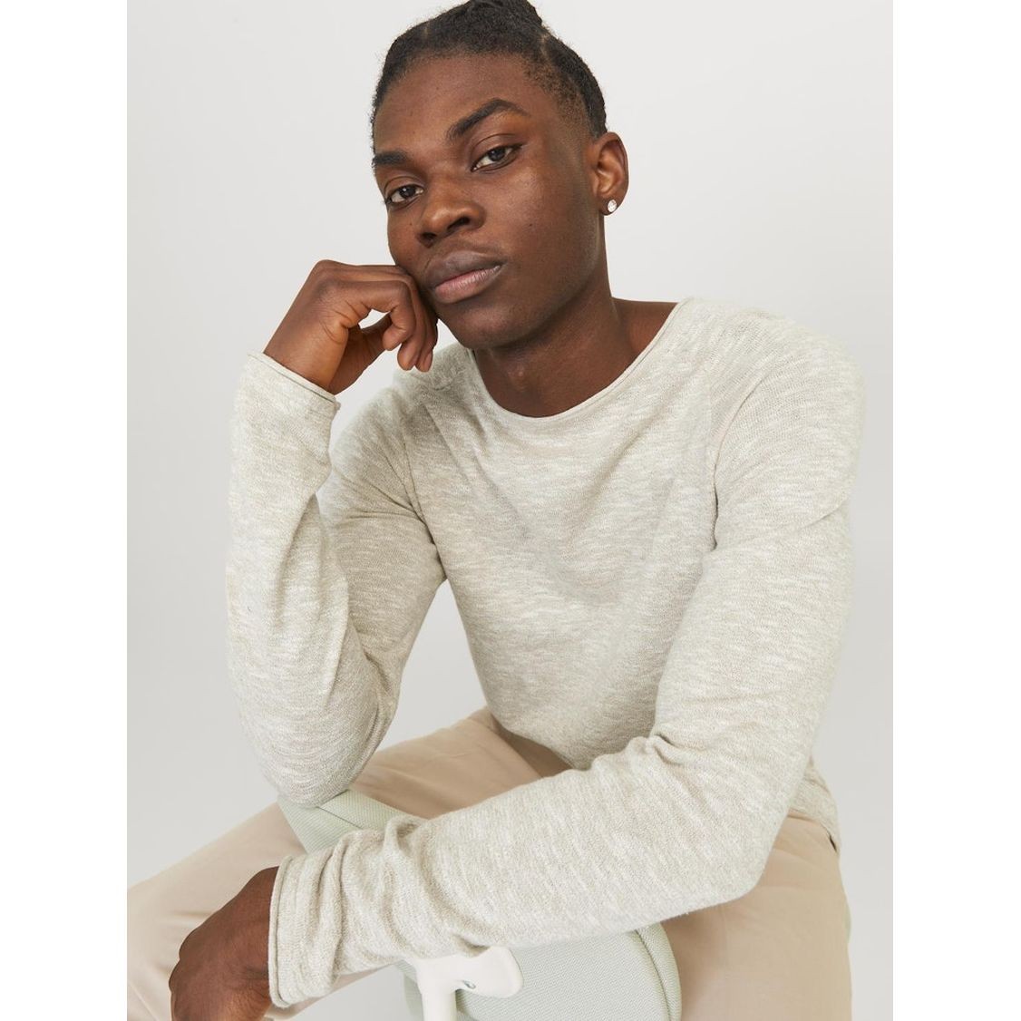 JACK & JONES Megztinis vyrams, Ruda, Jjelinen pullover 6