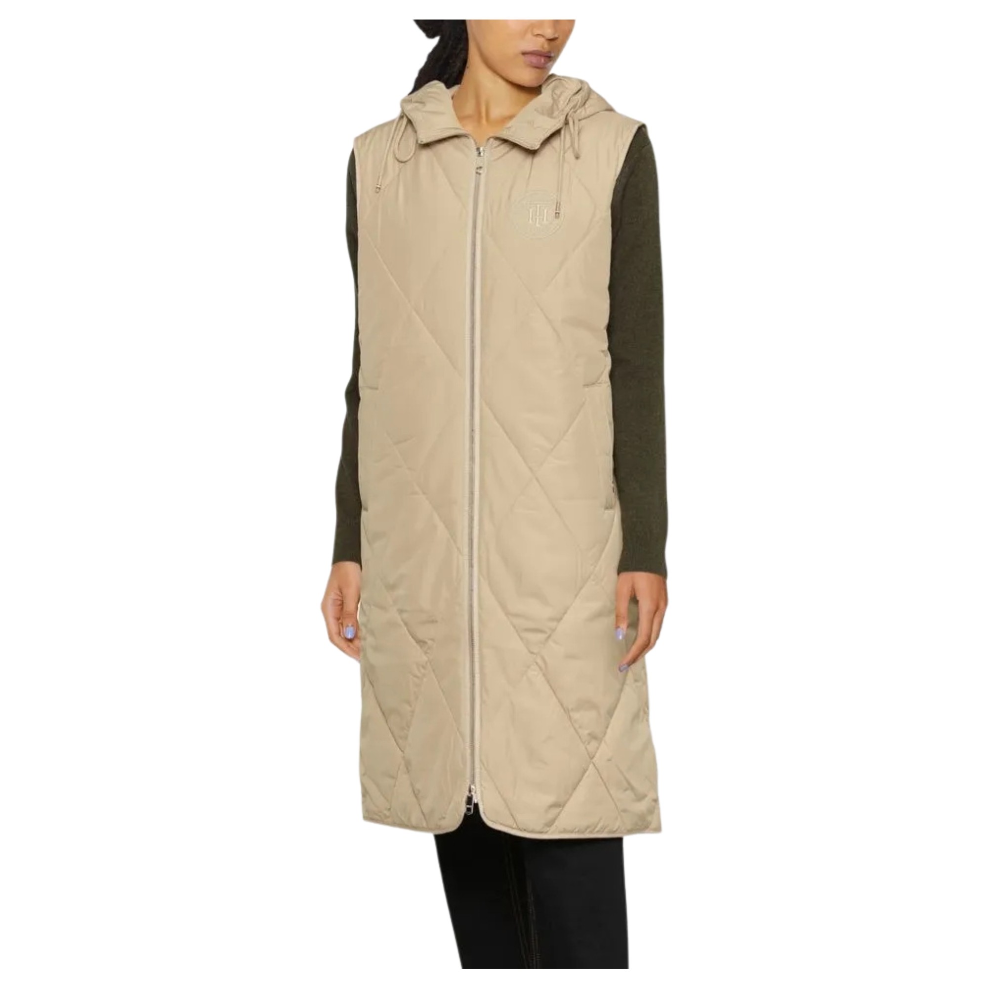 TOMMY HILFIGER Pūkinė liemenė moterims, Smėlio, Sorona quilted long vest 2