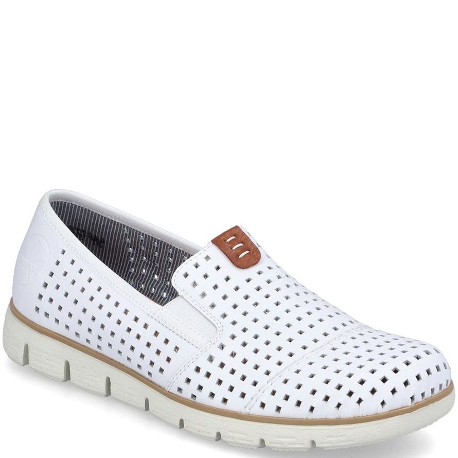 RIEKER Basutės moterims, Balta, SANDALS 1