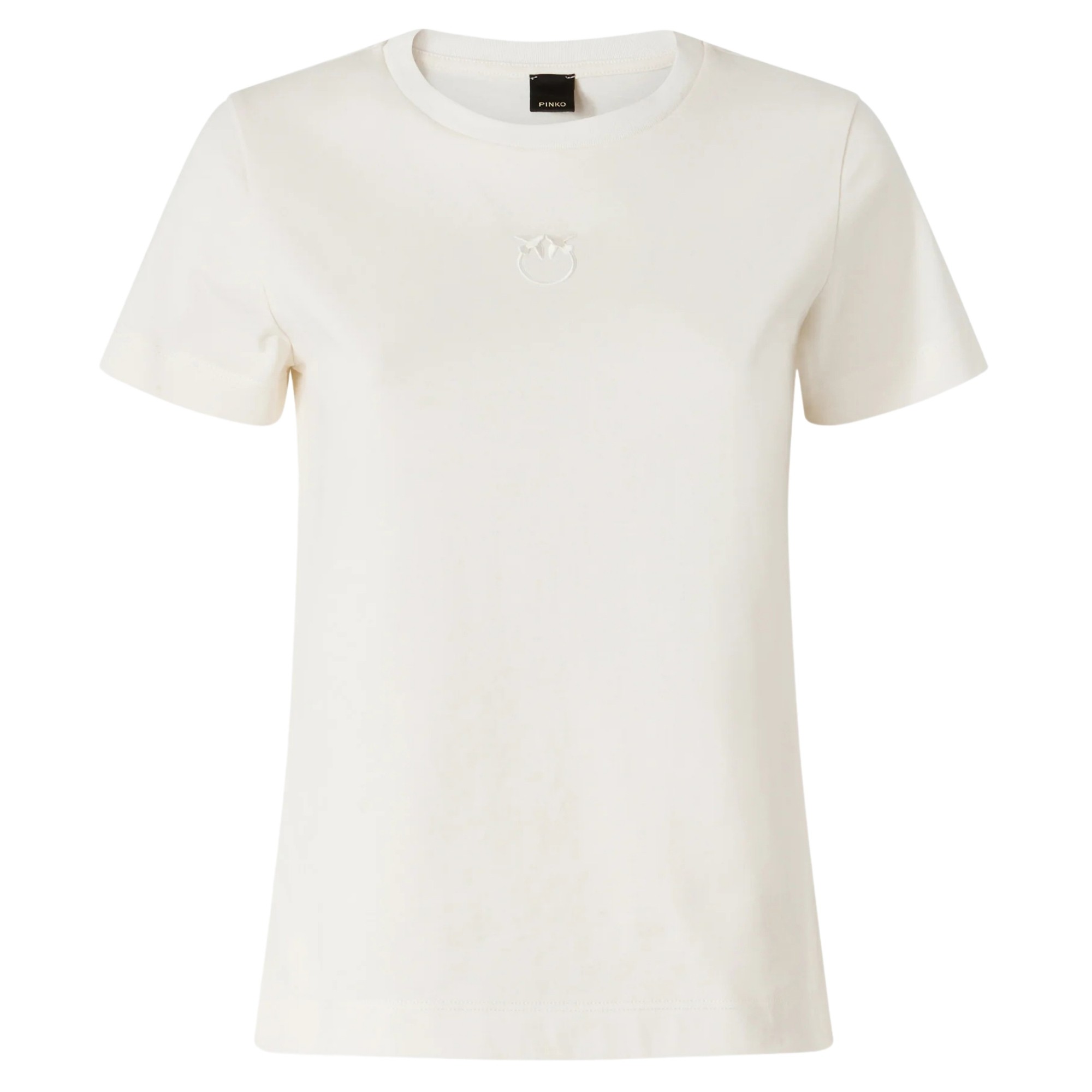 PINKO Marškinėliai trump. rankovėmis moterims, Balta, Bussolotto t-shirt 1