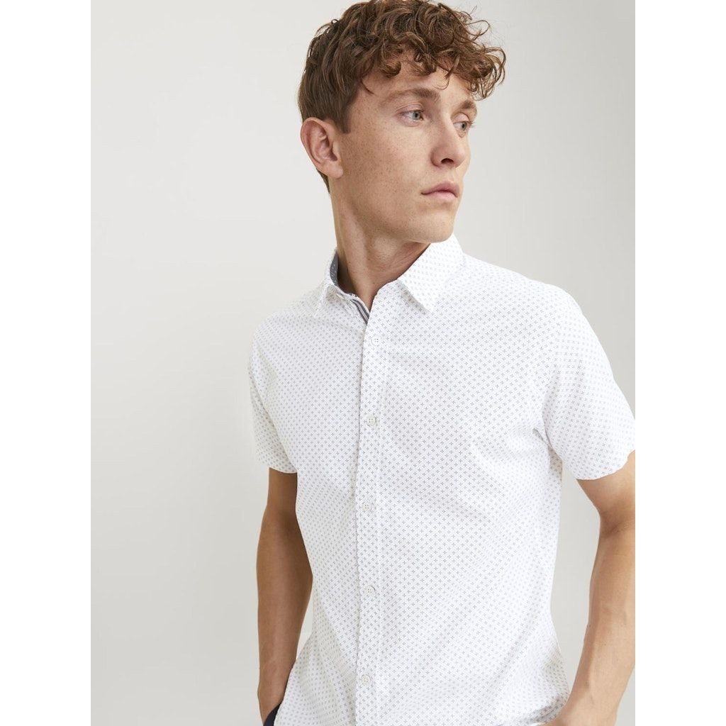 JACK & JONES Marškiniai vyrams, Balta, Jjplain ditsy shirts 7