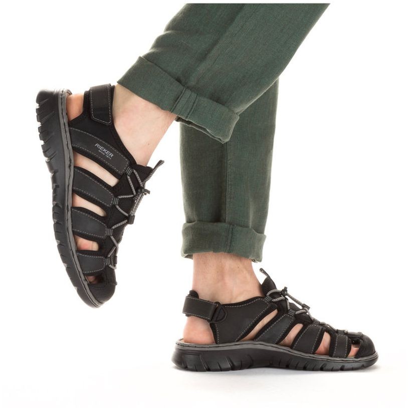 RIEKER Basutės vyrams, Juoda, SANDALS 5