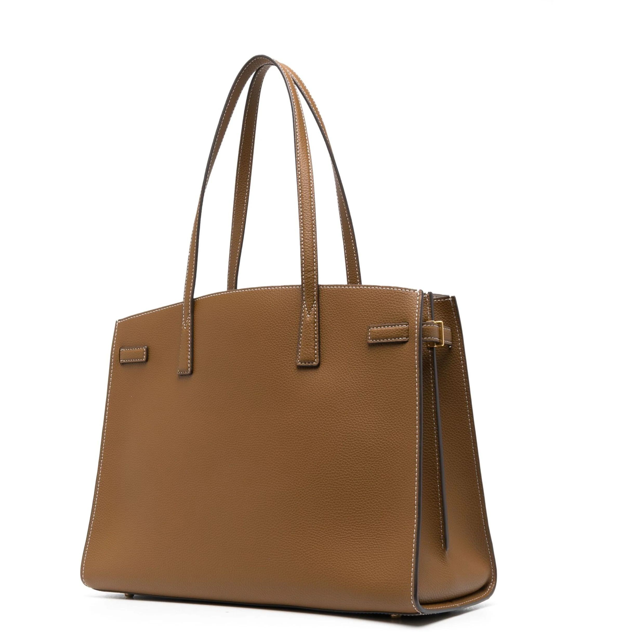 TORY BURCH Delninukė moterims, Ruda, Robinson pebbled satchel 2