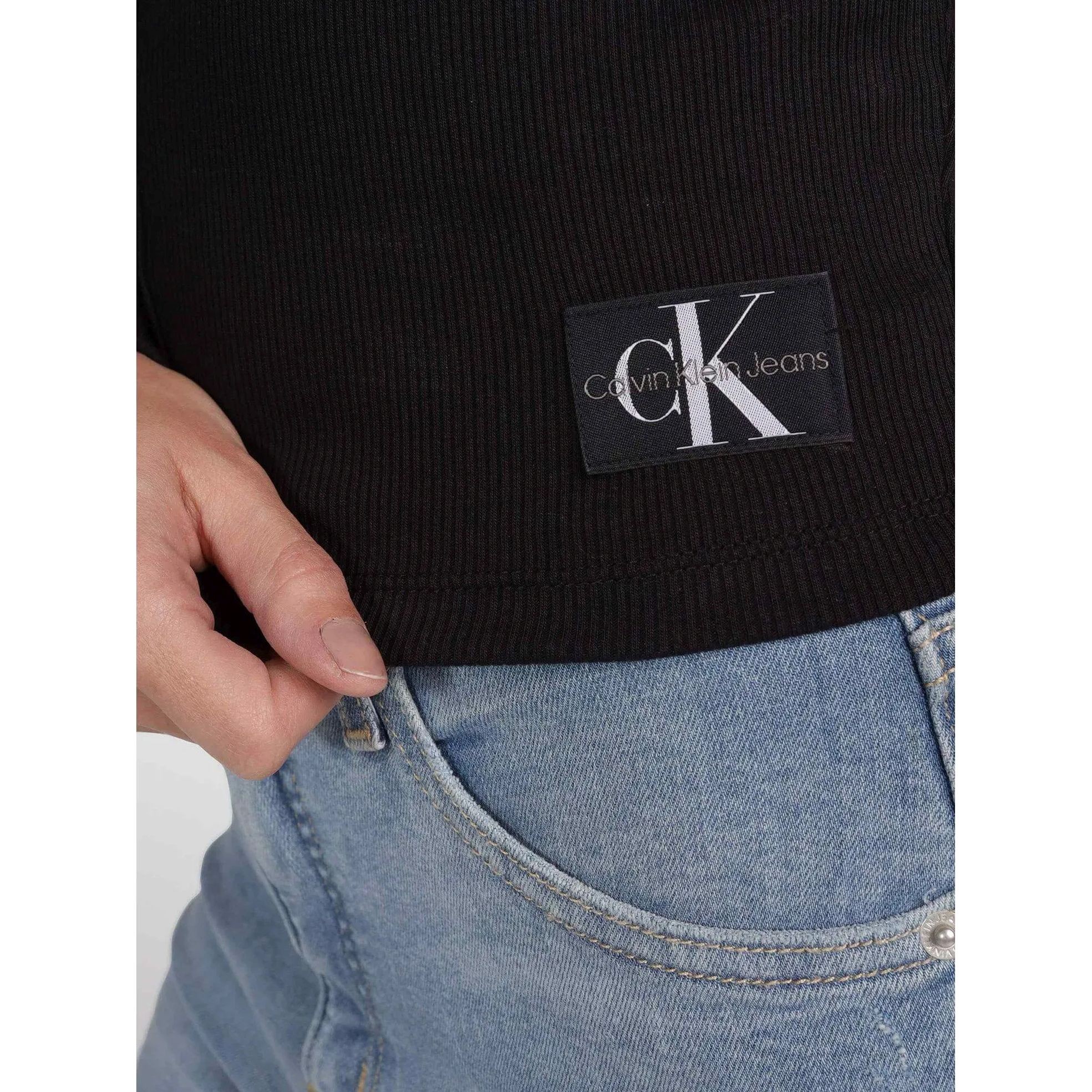 CALVIN KLEIN JEANS Trumpinti marškinėliai moterims, Juoda, Other tops 2