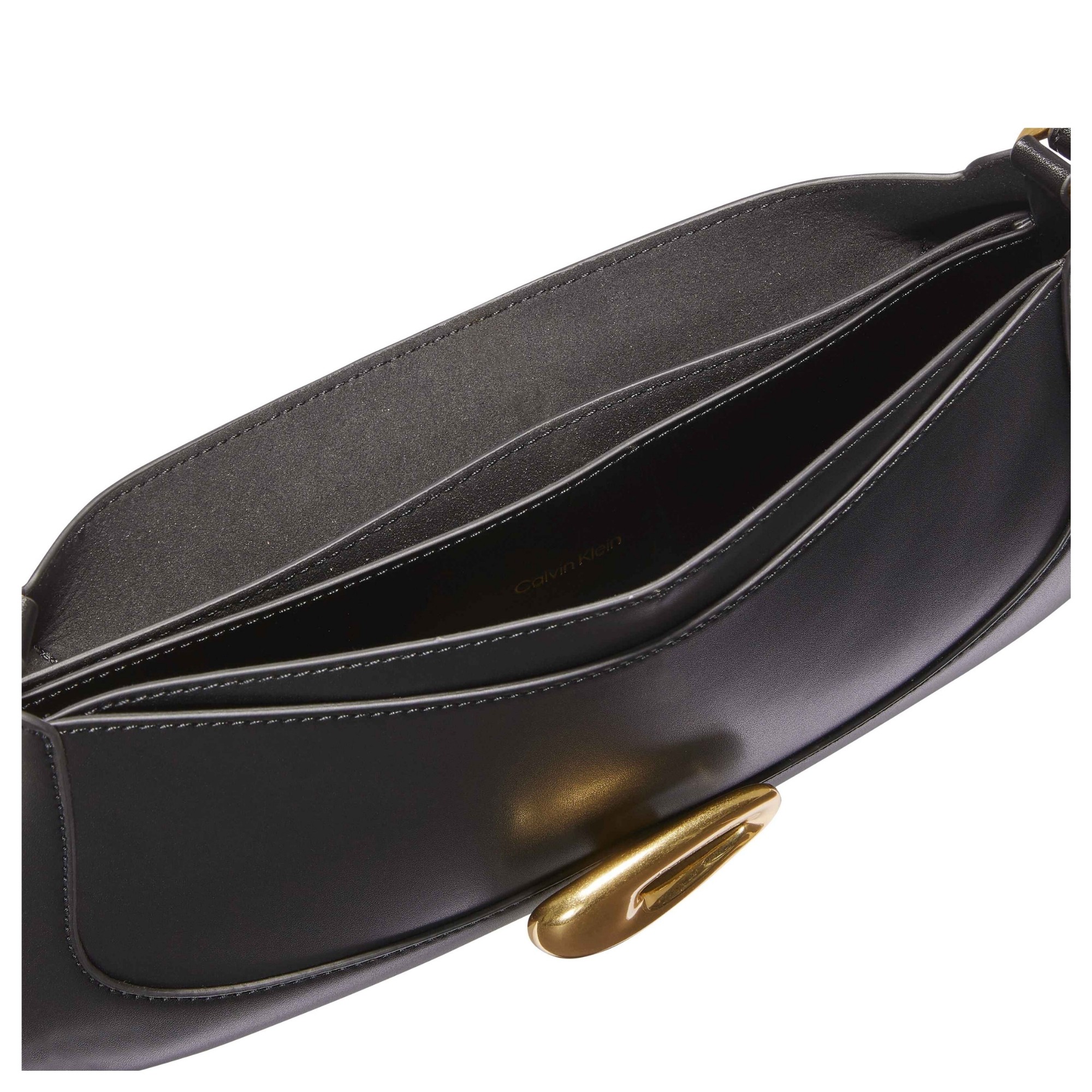 CALVIN KLEIN Rankinė per petį moterims, Juoda, hardware flap shoulder bag 3