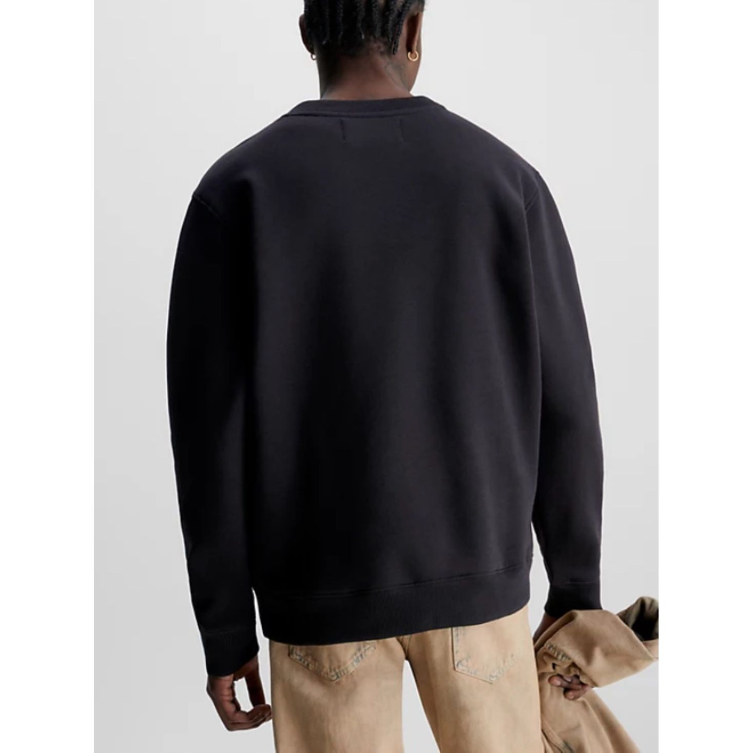 CALVIN KLEIN JEANS Sportinis nertinis vyrams, Juoda, Monologo crew neck 3