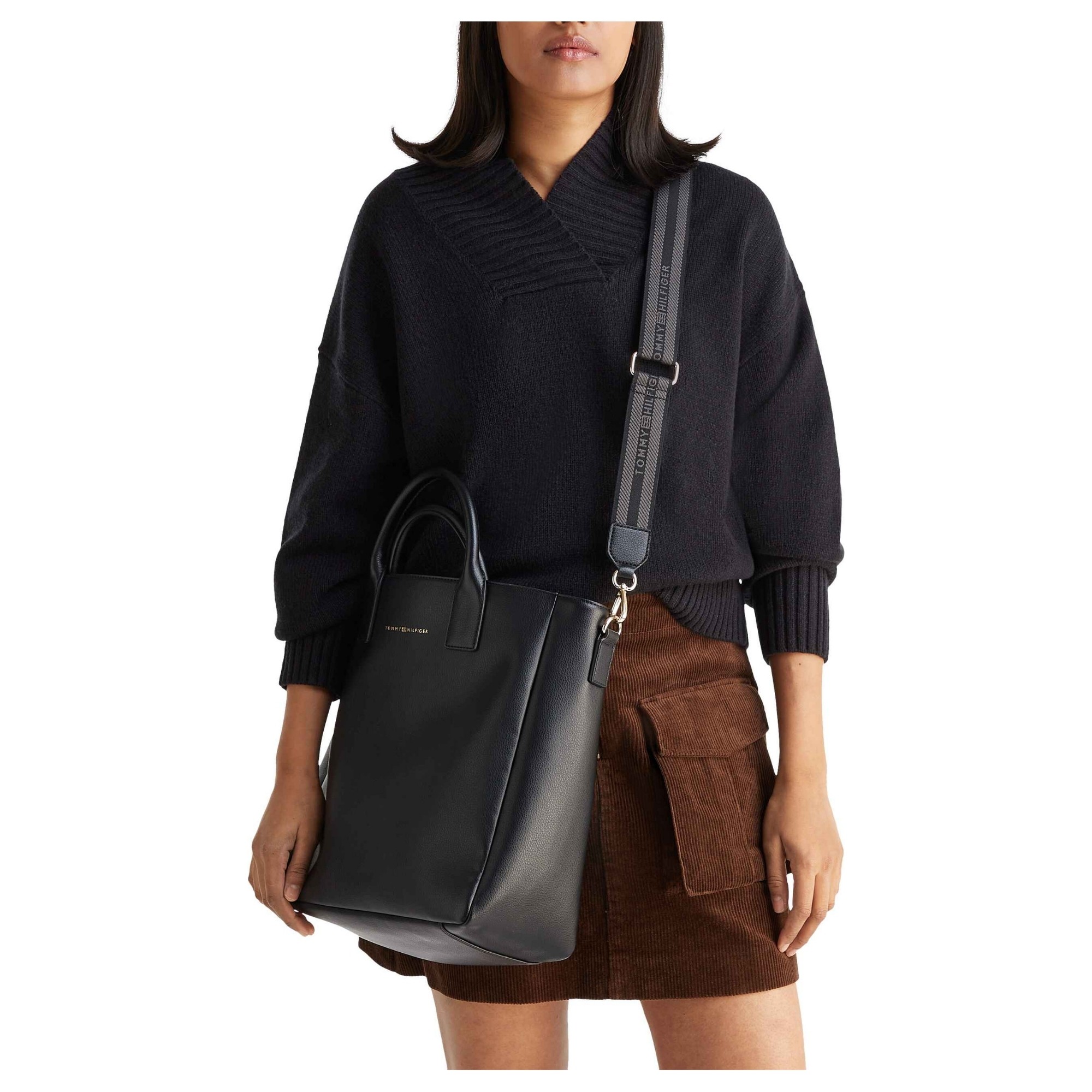 TOMMY HILFIGER Rankinė moterims, Juoda, TH casual tote 6