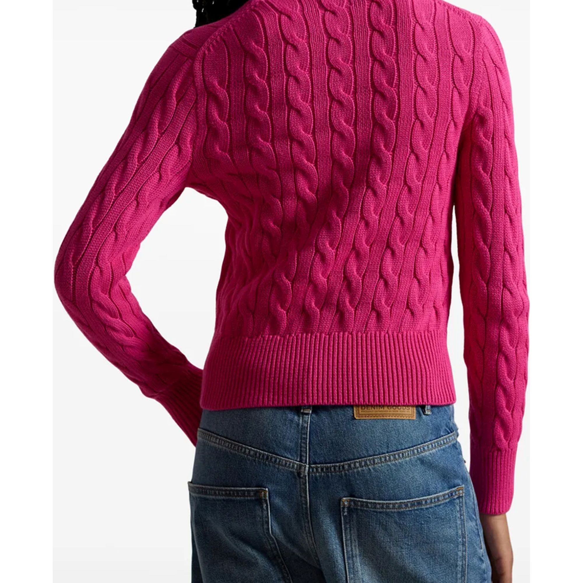 POLO RALPH LAUREN Kardiganas moterims, Rožinė, Long sleeve-cardigan 3