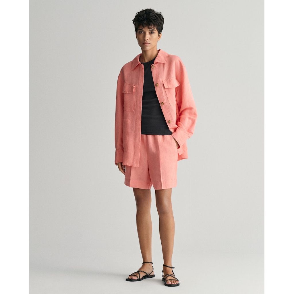 GANT Šortai moterims, Rožinė, REL LINEN BLEND PULL ON SHORTS 5