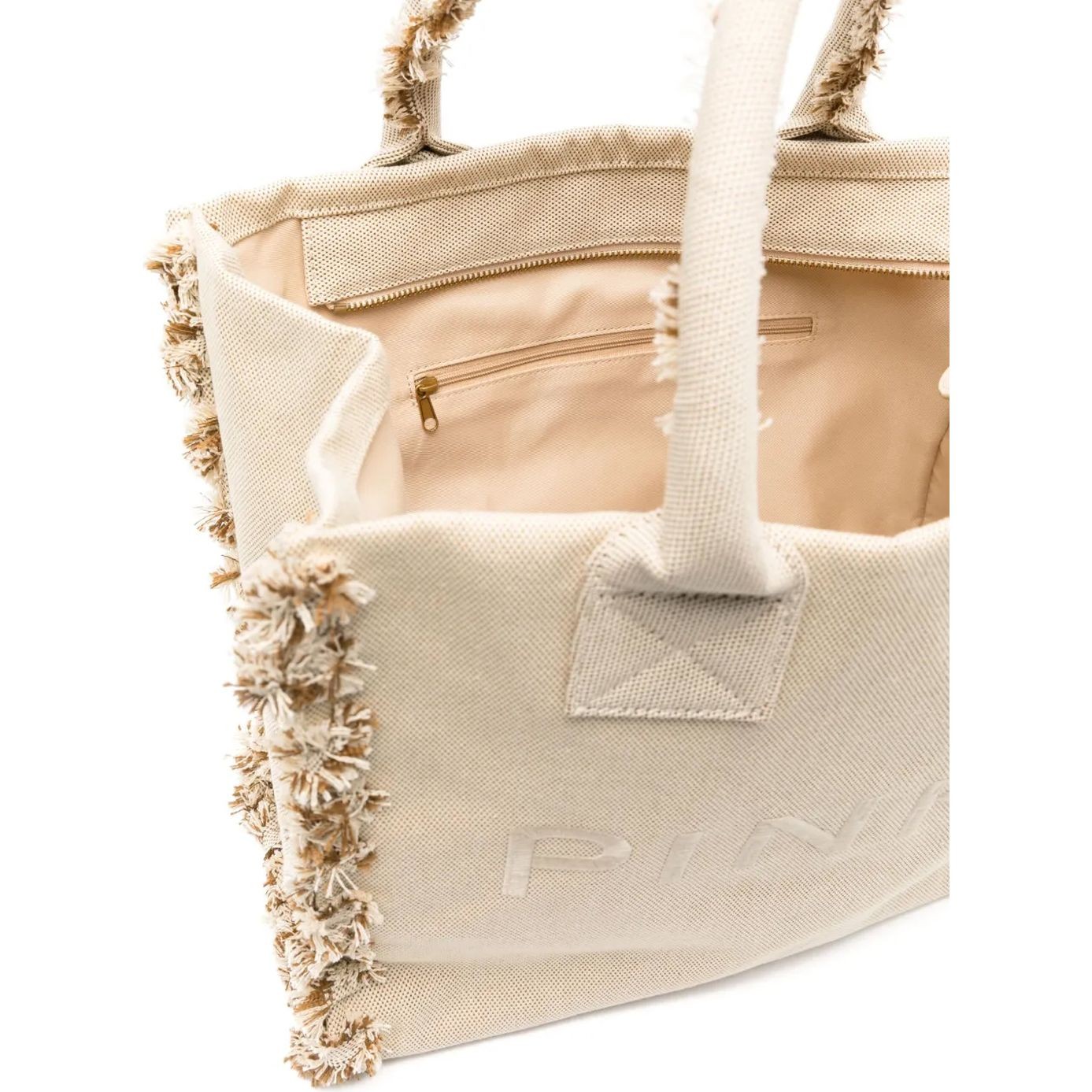 PINKO Pliažo krepšys moterims, Kūno, Logo-embroidered beach bag 4