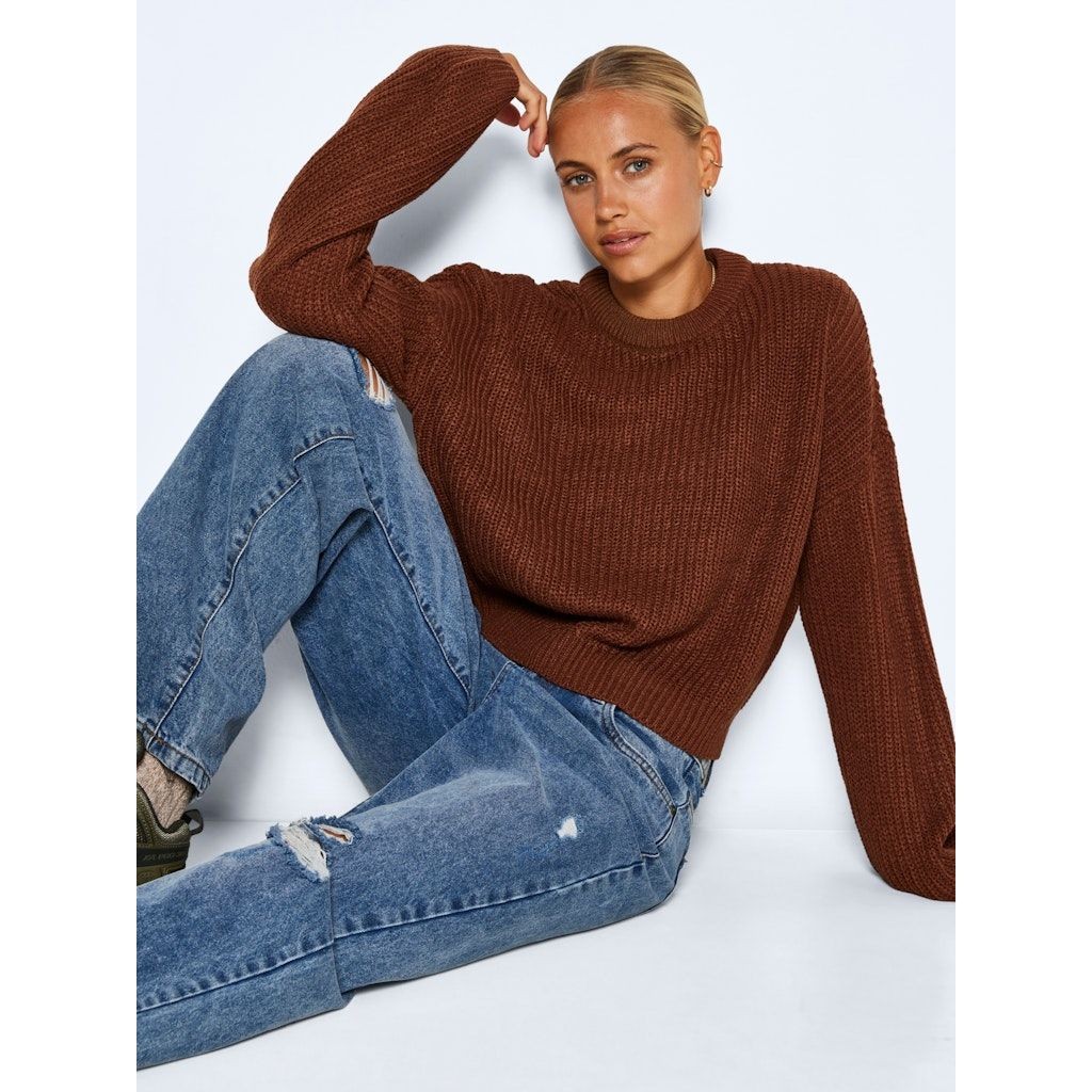 NOISY MAY Megztinis moterims, Ruda, NMTIMMY L/S O-NECK KN 6