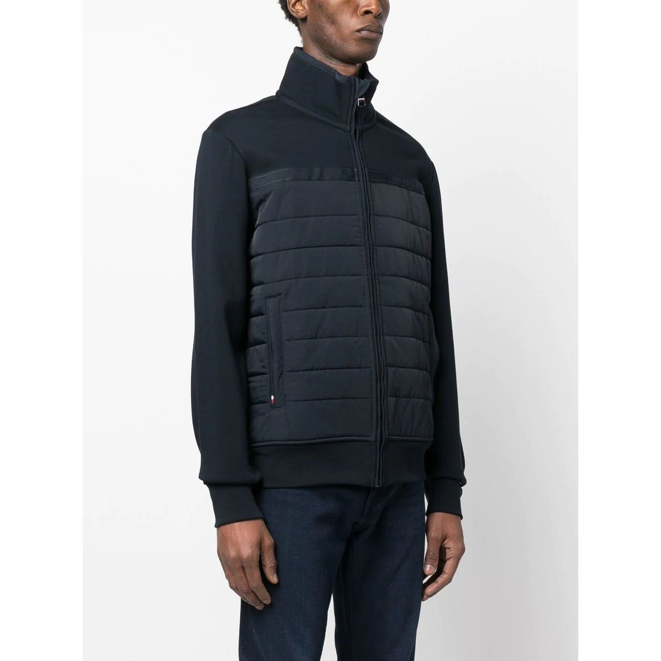 TOMMY HILFIGER Lengva striukė vyrams, Mėlyna, Mix media tape zip through 3