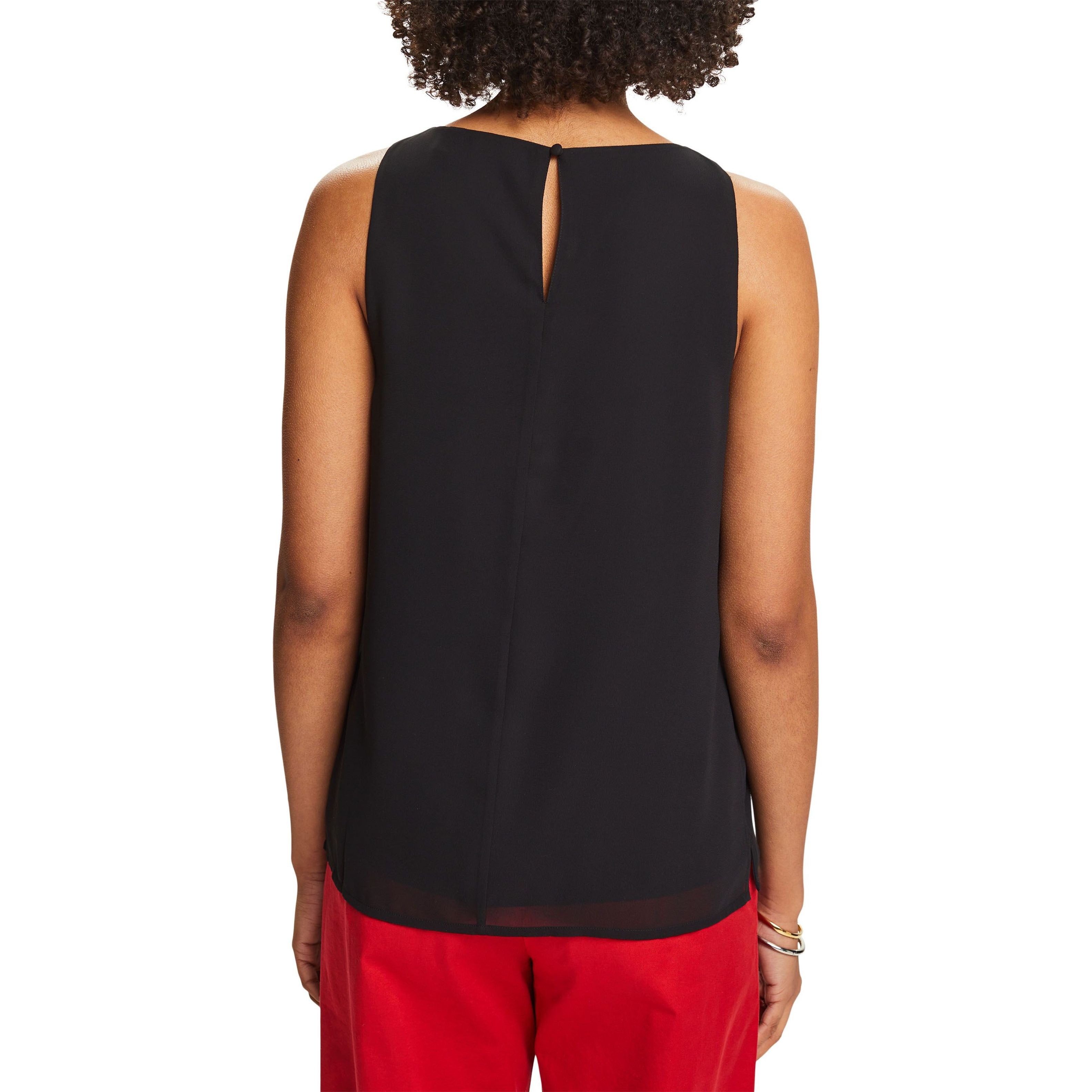 ESPRIT Palaidinės moterims, Juoda, crep chiffo Tops 3