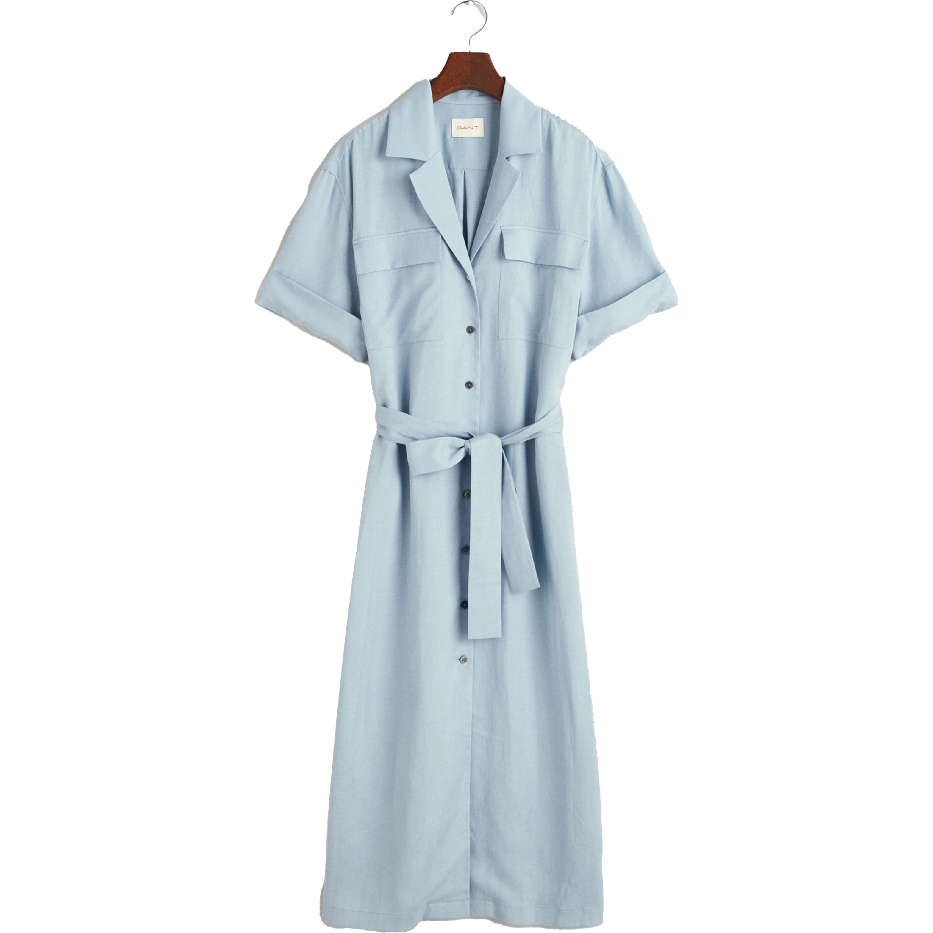 GANT Midi suknelė moterims, Mėlyna, REL POCKET SS SHIRT DRESS 1