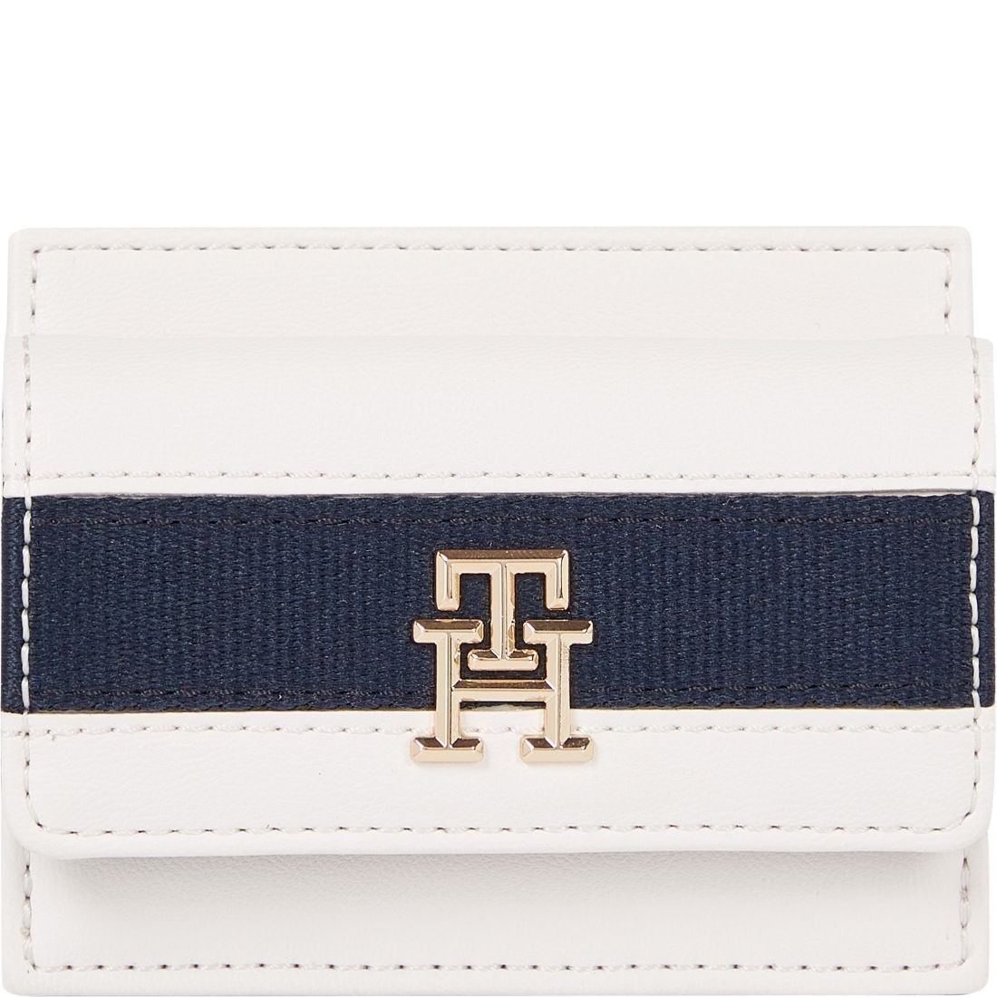 TOMMY HILFIGER Piniginė moterims, Mėlyna, Iconic cc holder stripe 1