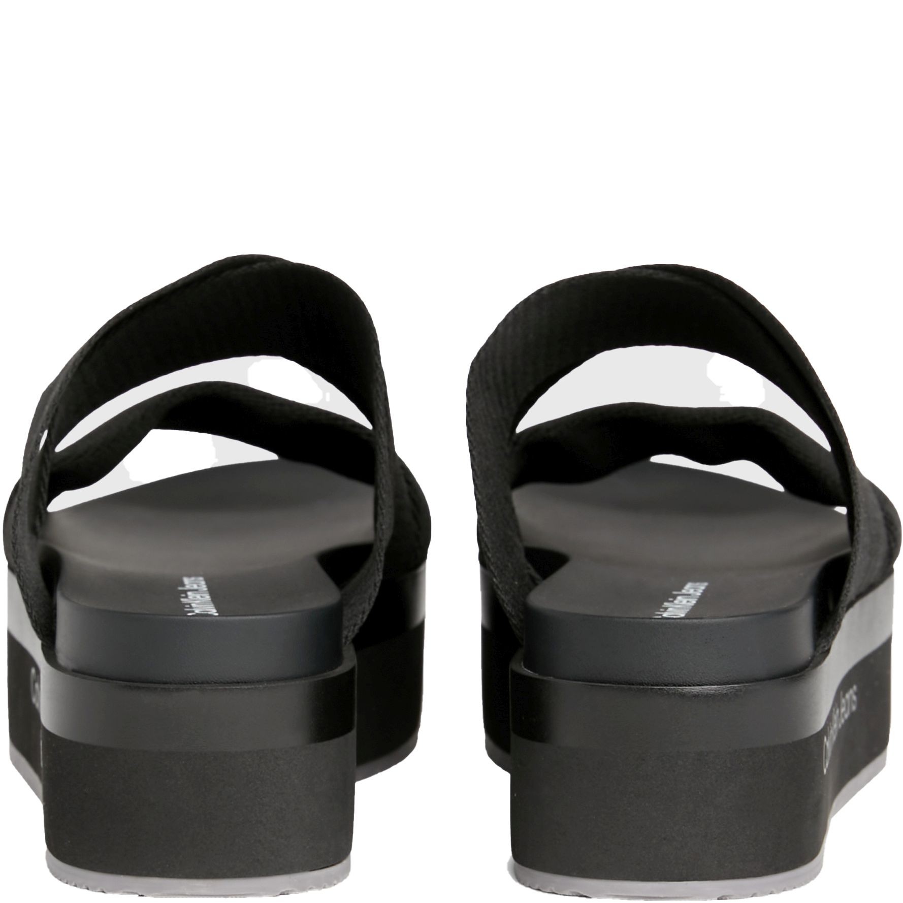 CALVIN KLEIN JEANS Šlepetės moterims, Juoda, Flatform sandal webbing 3