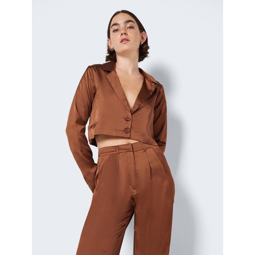 NOISY MAY Švarkas moterims, Ruda, NMCLARIE L/S  CROPPED 6