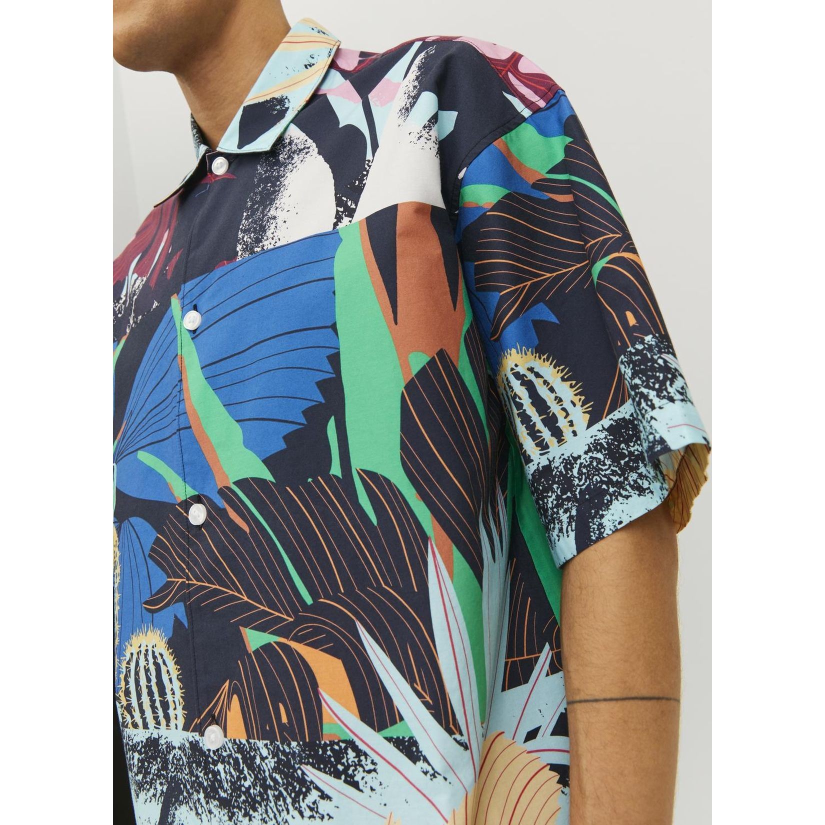 JACK & JONES Marškiniai vyrams, Juoda, JORBELMONT AOP 4