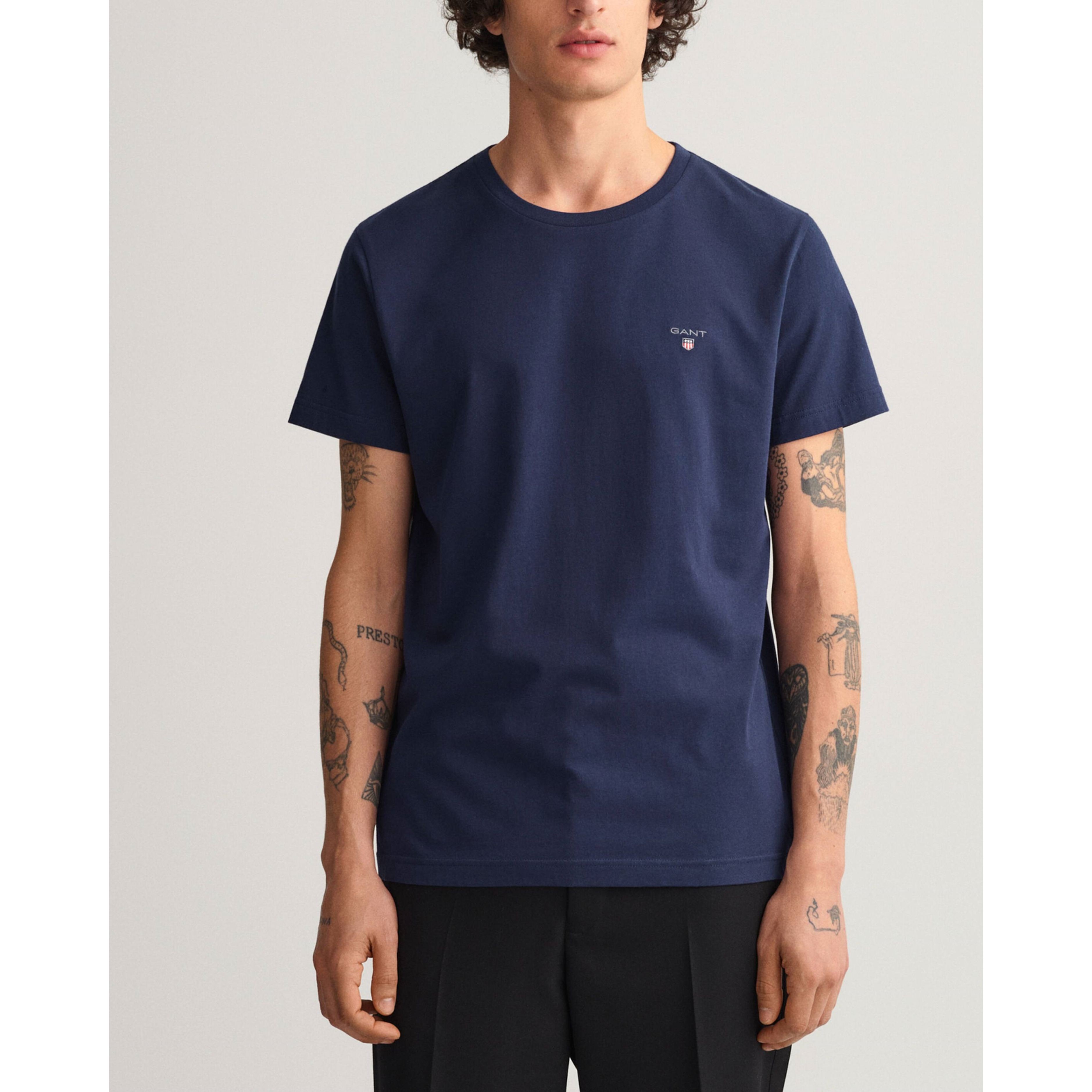 GANT Marškinėliai vyrams, Mėlyna, ORIGINAL SS T-SHIRT 2