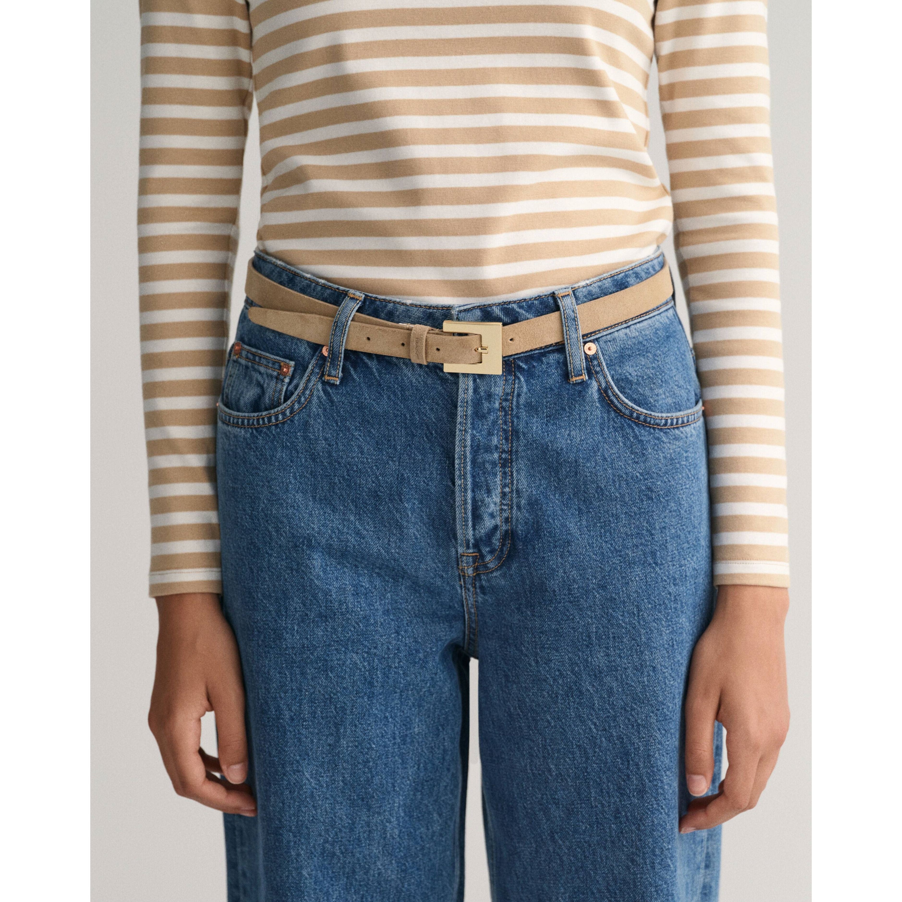 GANT Diržas moterims, Smėlio, SLIM SUEDE BELT 3