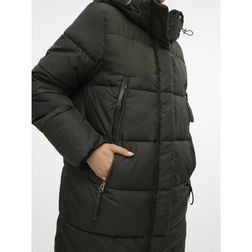 VERO MODA Pūkinis paltas moterims, Chaki, Nova coat boo 3