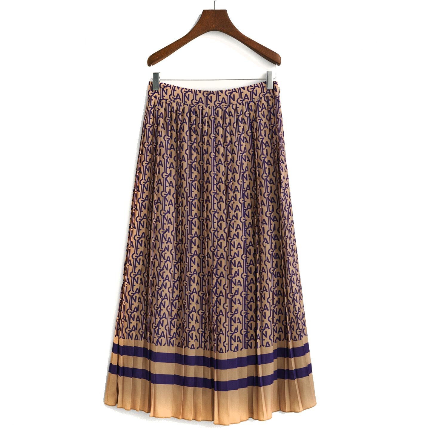 GANT Midi sijonas moterims, Violetinė, Monogram print skirt 1