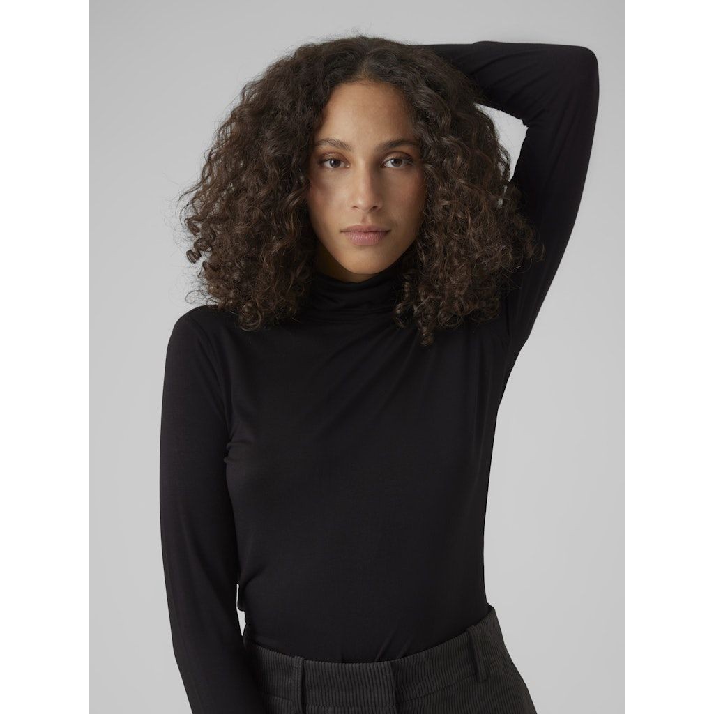 VERO MODA Palaidinės aukštinta apykakle moterims, Juoda, Alberte rollneck top 4