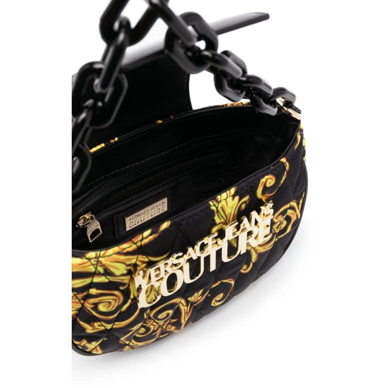 VERSACE JEANS CUTURE Rankinė - moterims, BLACK/GOLD, Range b - logo loop handbag 4