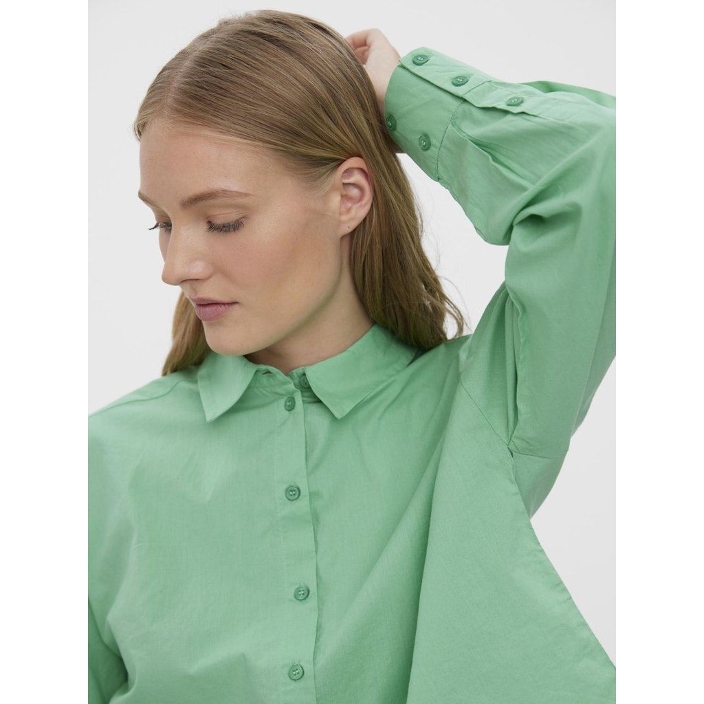 VERO MODA Marškiniai moterims, Žalia, VMSTINNA L/S CROPPED 5