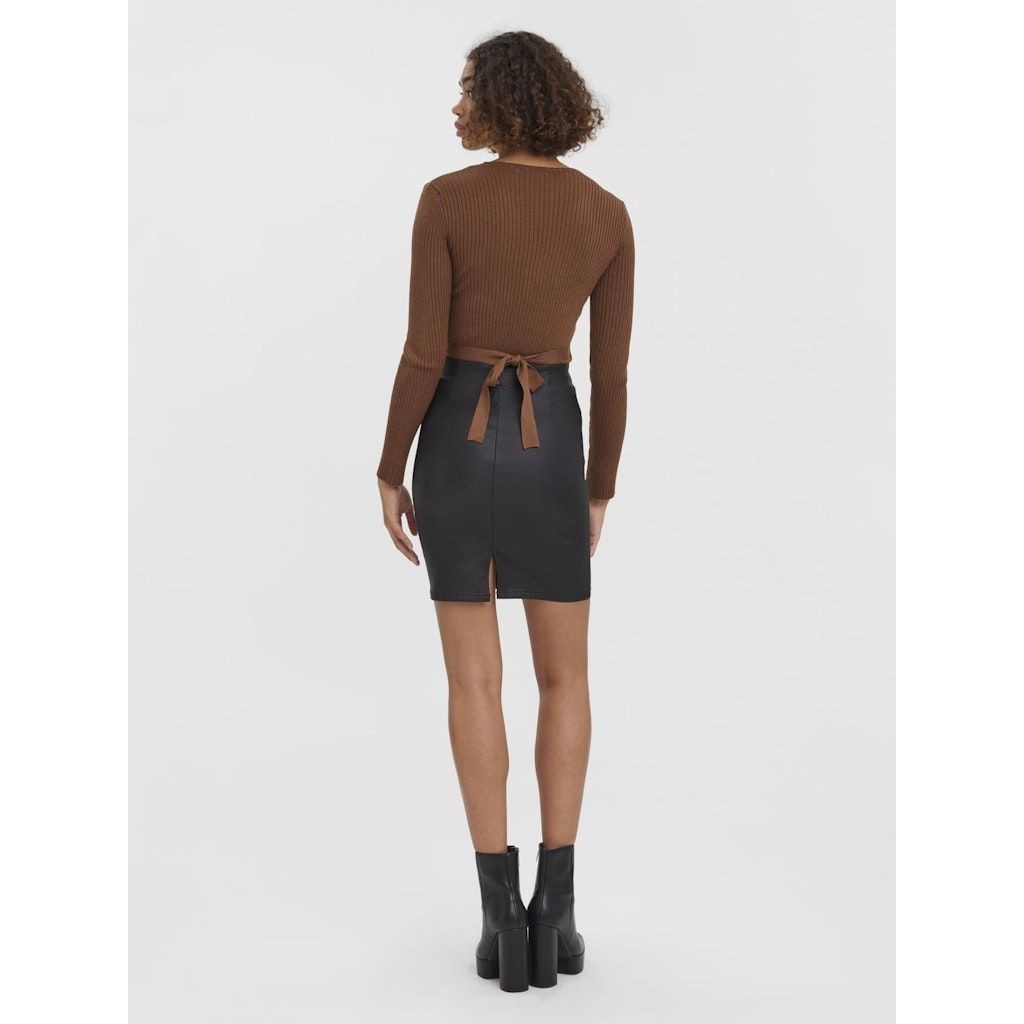 VERO MODA Mini sijonas moterims, Juoda, VMMILLY HR COATED PE 4