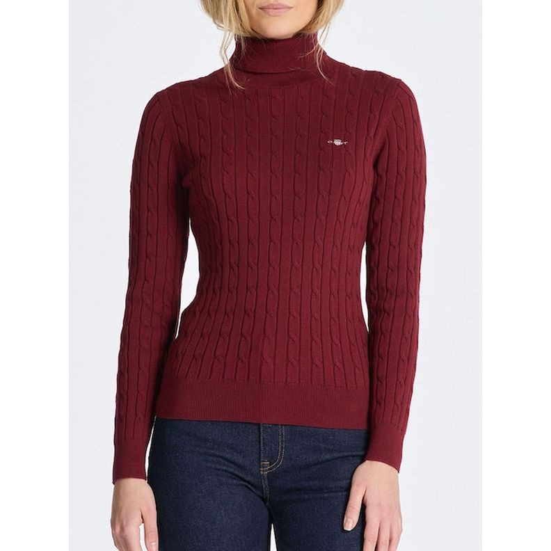 GANT Megztinis moterims, Raudona, STRETCH COTTON CABLE 2