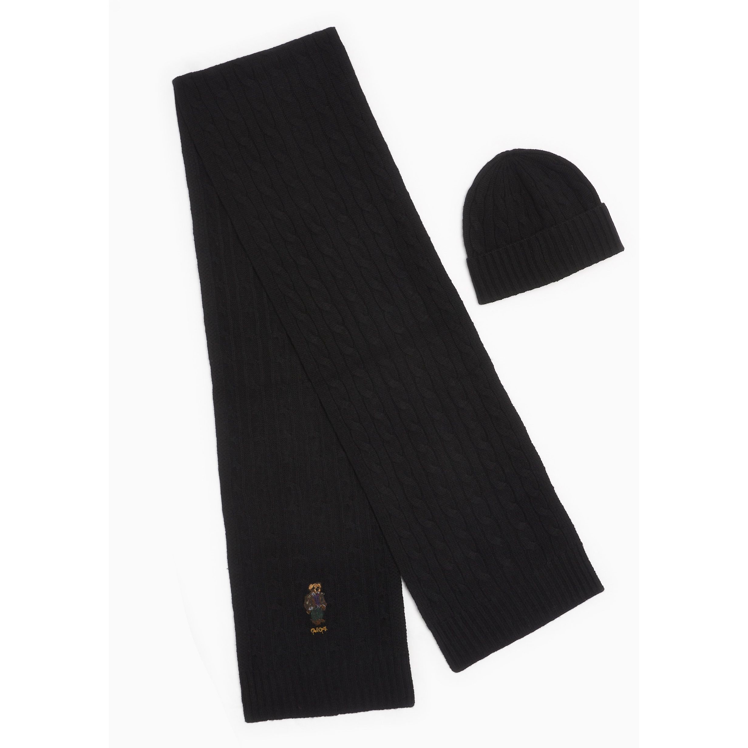 POLO RALPH LAUREN Šalikas vyrams, Juoda, Cable bear set 3