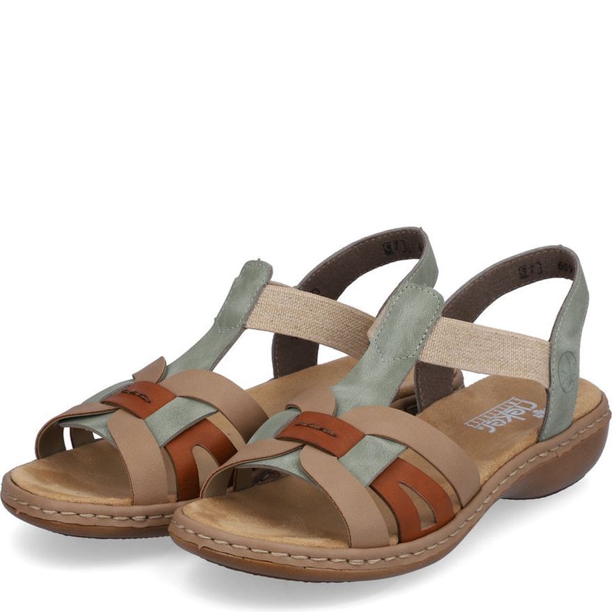 RIEKER Basutės moterims, Žalia, SANDALS 7