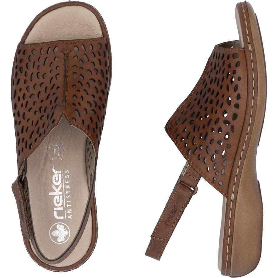 RIEKER Basutės moterims, Ruda, Sandals 8