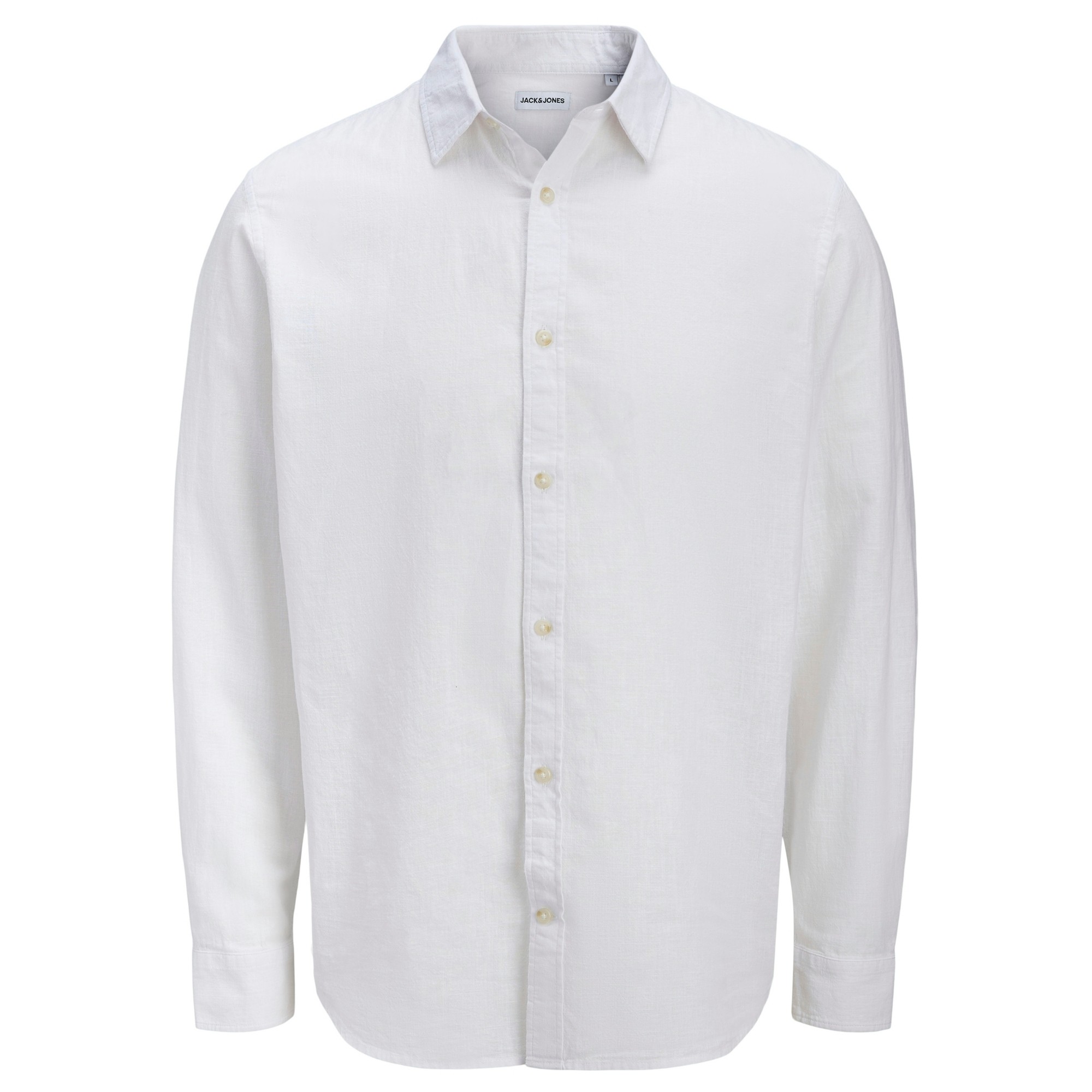 JACK & JONES Marškiniai ilgomis rankovėmis vyrams, Balta, Summer linen blend