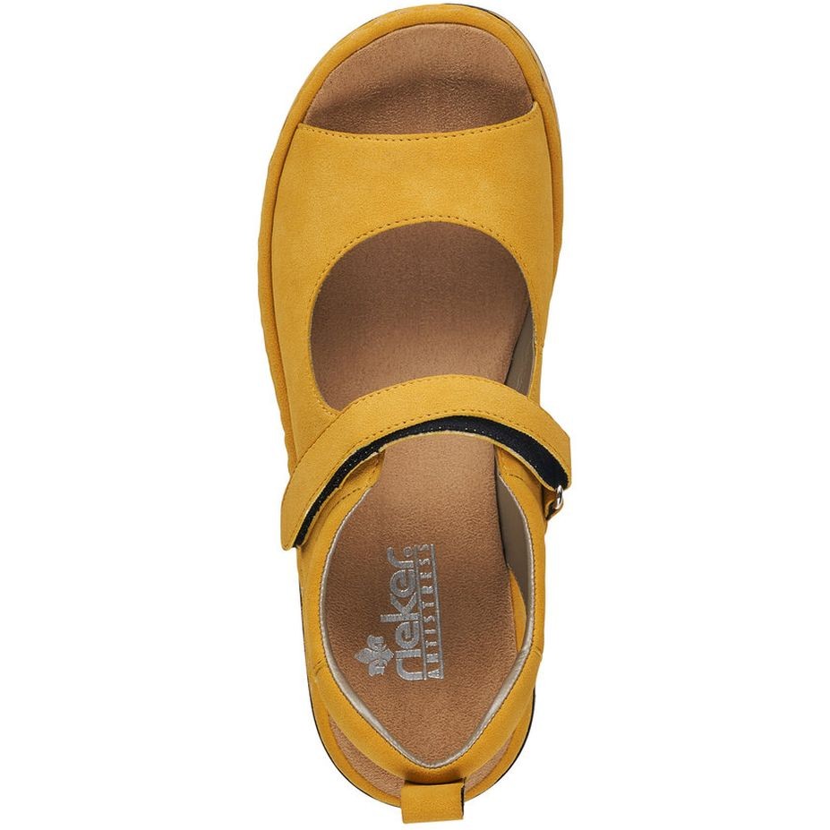 RIEKER Basutės moterims, Geltona, SANDALS 4
