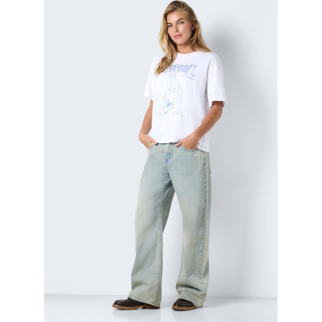 NOISY MAY Marškinėliai moterims, Balta, Kim millie print t-shirt 5