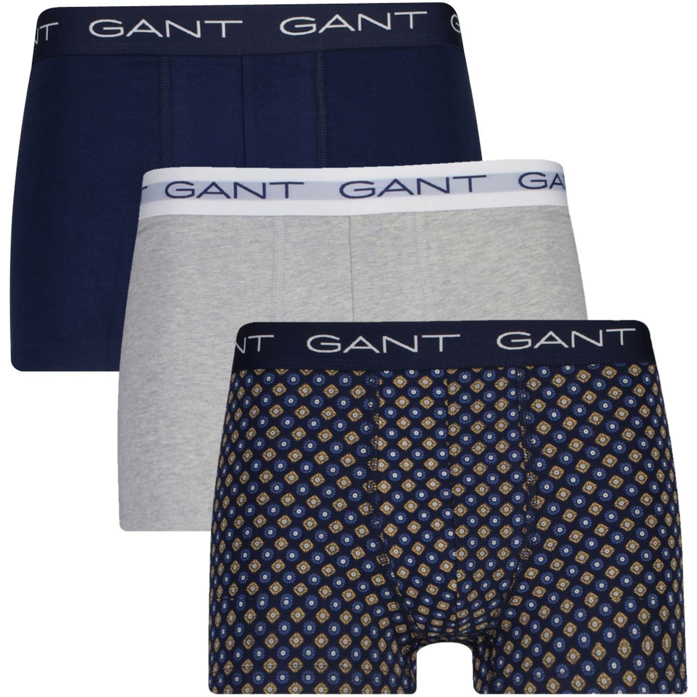 GANT Kelnaitės vyrams, Mėlyna, geometric print trunk 3-pack 1