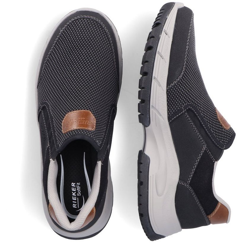 RIEKER Laisvalaikio bateliai vyrams, Juoda, LEISURE 15