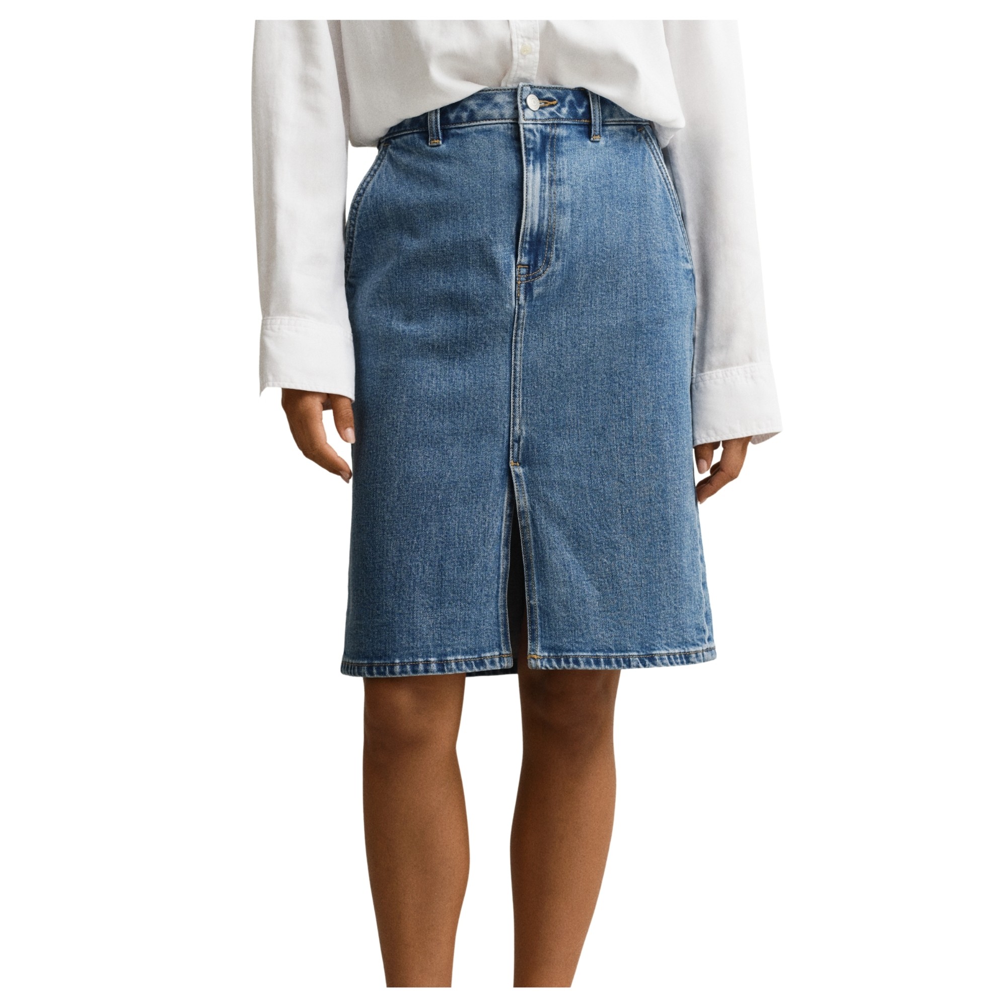 GANT Midi sijonas moterims, Mėlyna, 4400220-970 Midi skirt 2