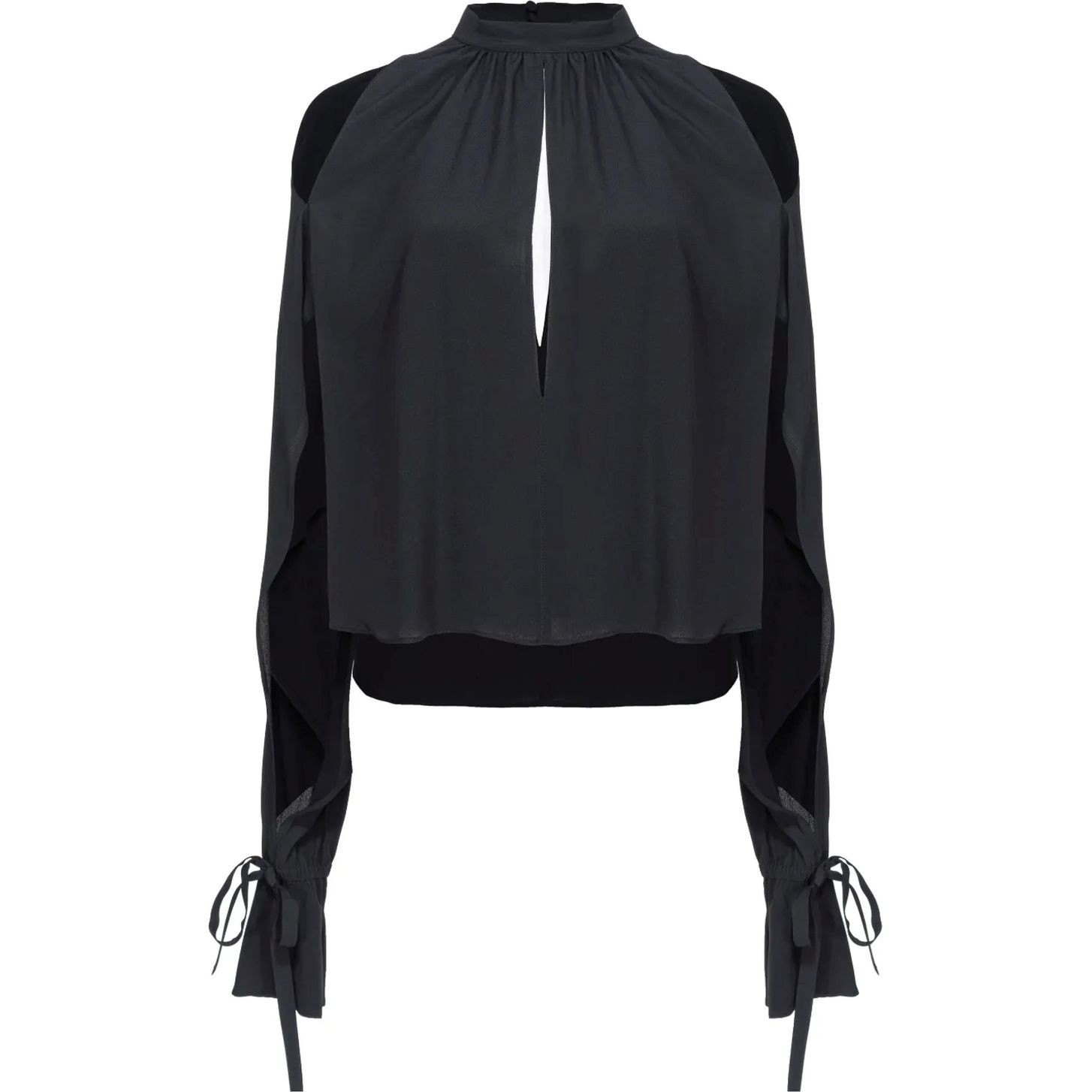 PINKO Palaidinės moterims, Juoda, Cut-out long-sleeve blouse 1