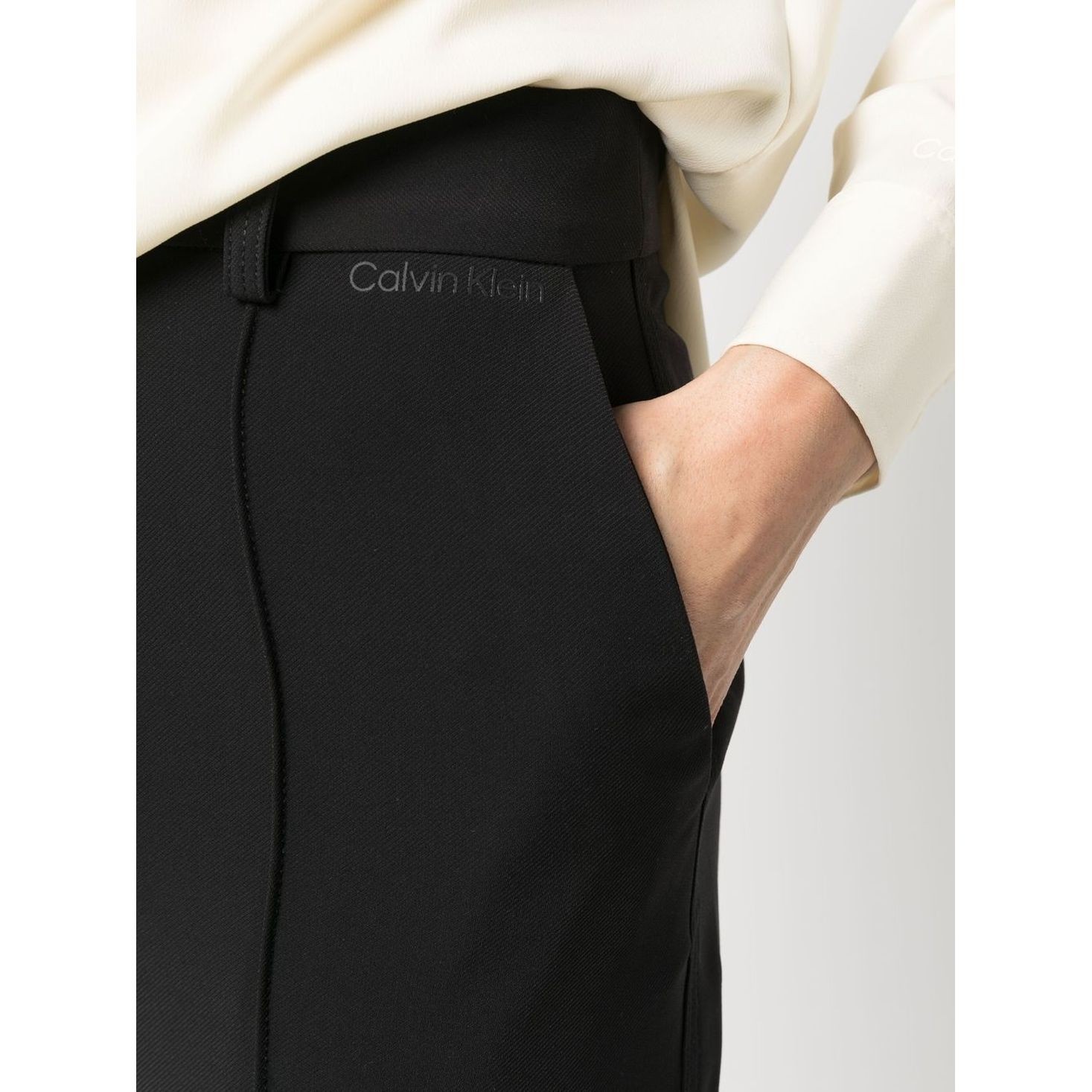 CALVIN KLEIN Laisvalaikio kelnės moterims, Juoda, Woven Pants 4