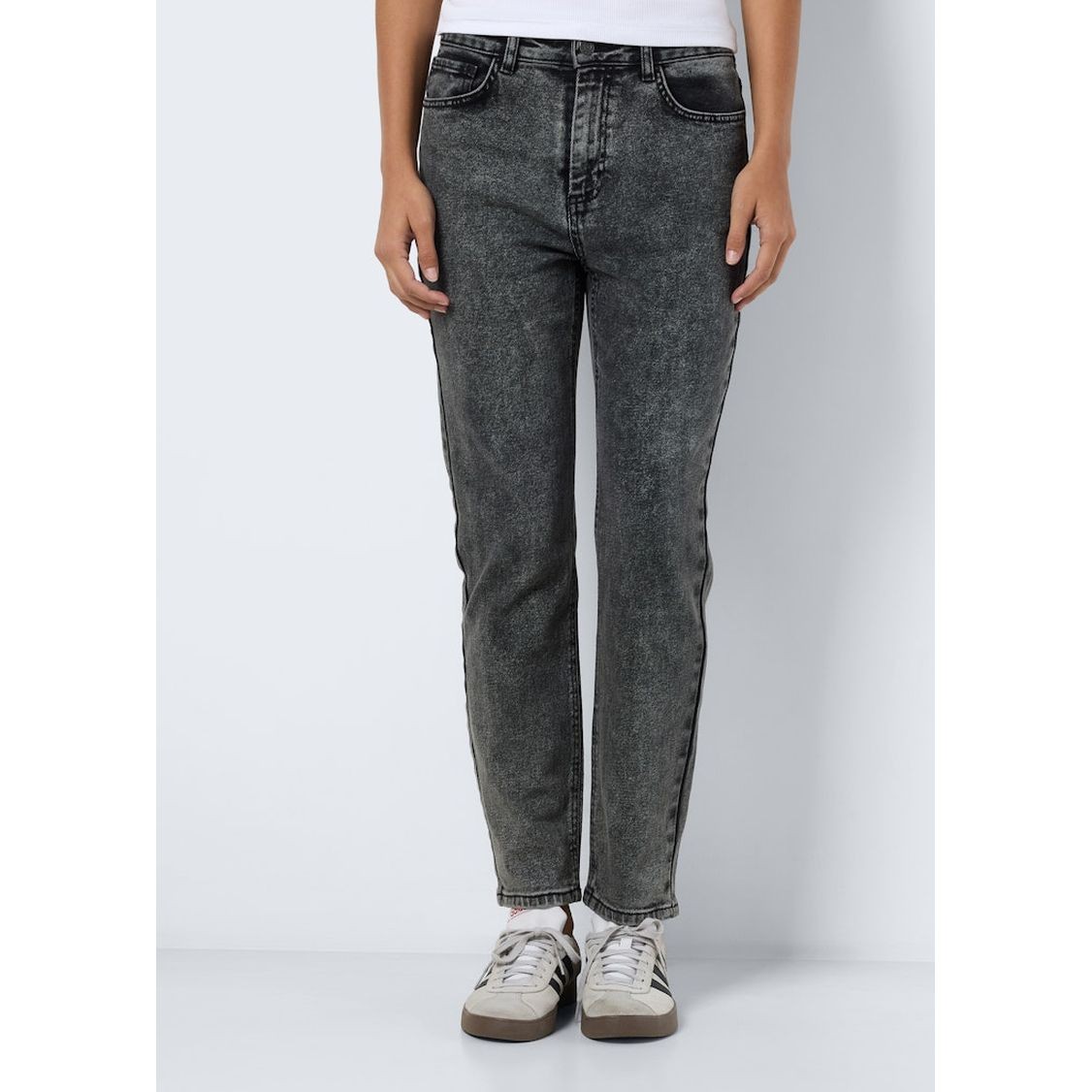 NOISY MAY Slim džinsai moterims, Pilka, Moni straight ank acid 5