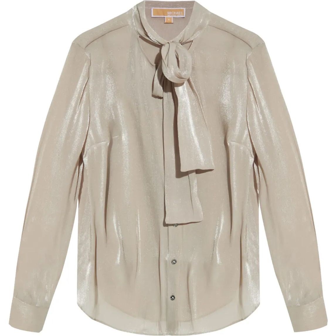 MICHAEL KORS Marškiniai ilgomis rankovėmis moterims, Marga, Iridescent bow blouse