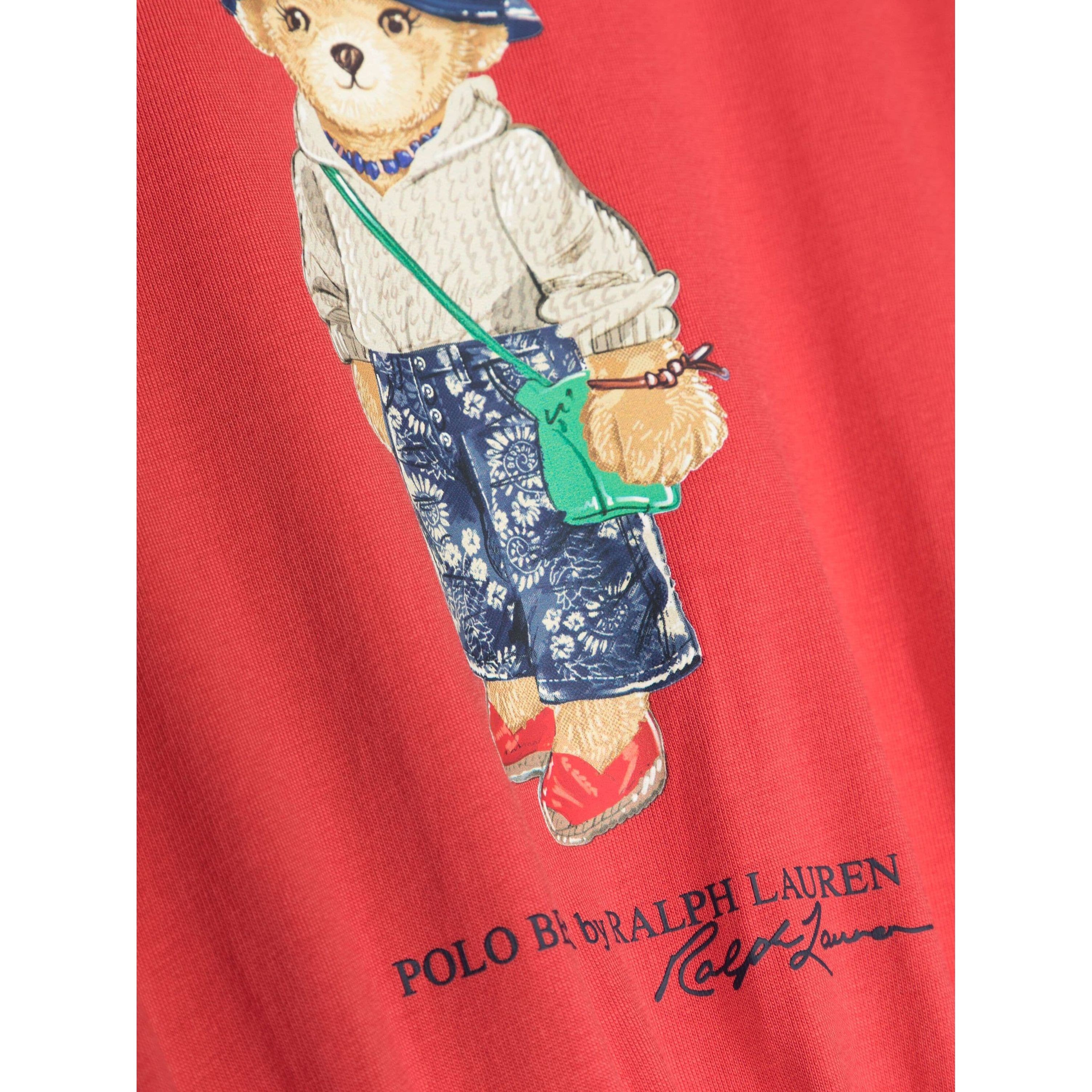 RALPH LAUREN KIDS Midi suknelė mergaitėms, Raudona, Long sleeve bear dress 3
