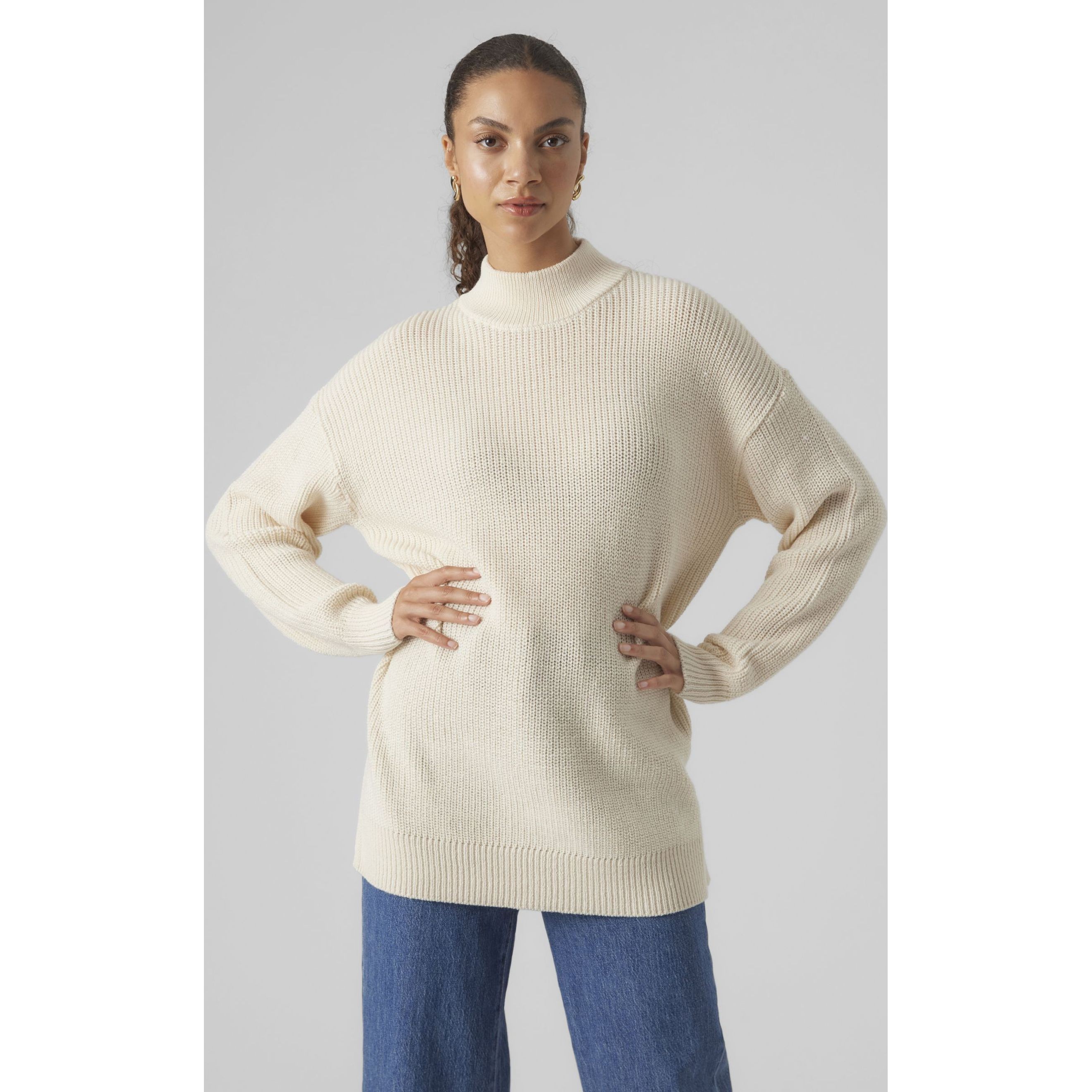 VERO MODA Megztinis moterims, Pilka, VMFABULOUS LS LO 2